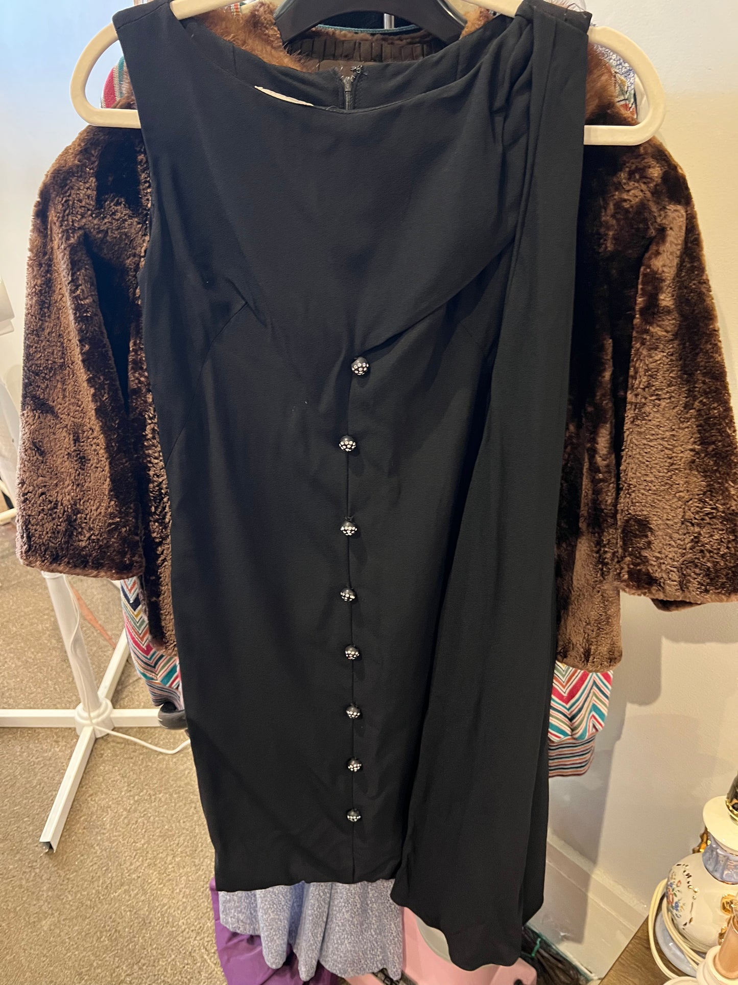 1960s/70s Rhinestone Button Dress