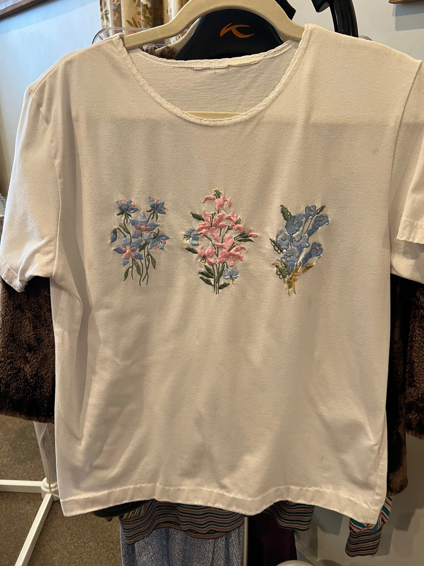 1990s Flower Embroidered Shirt