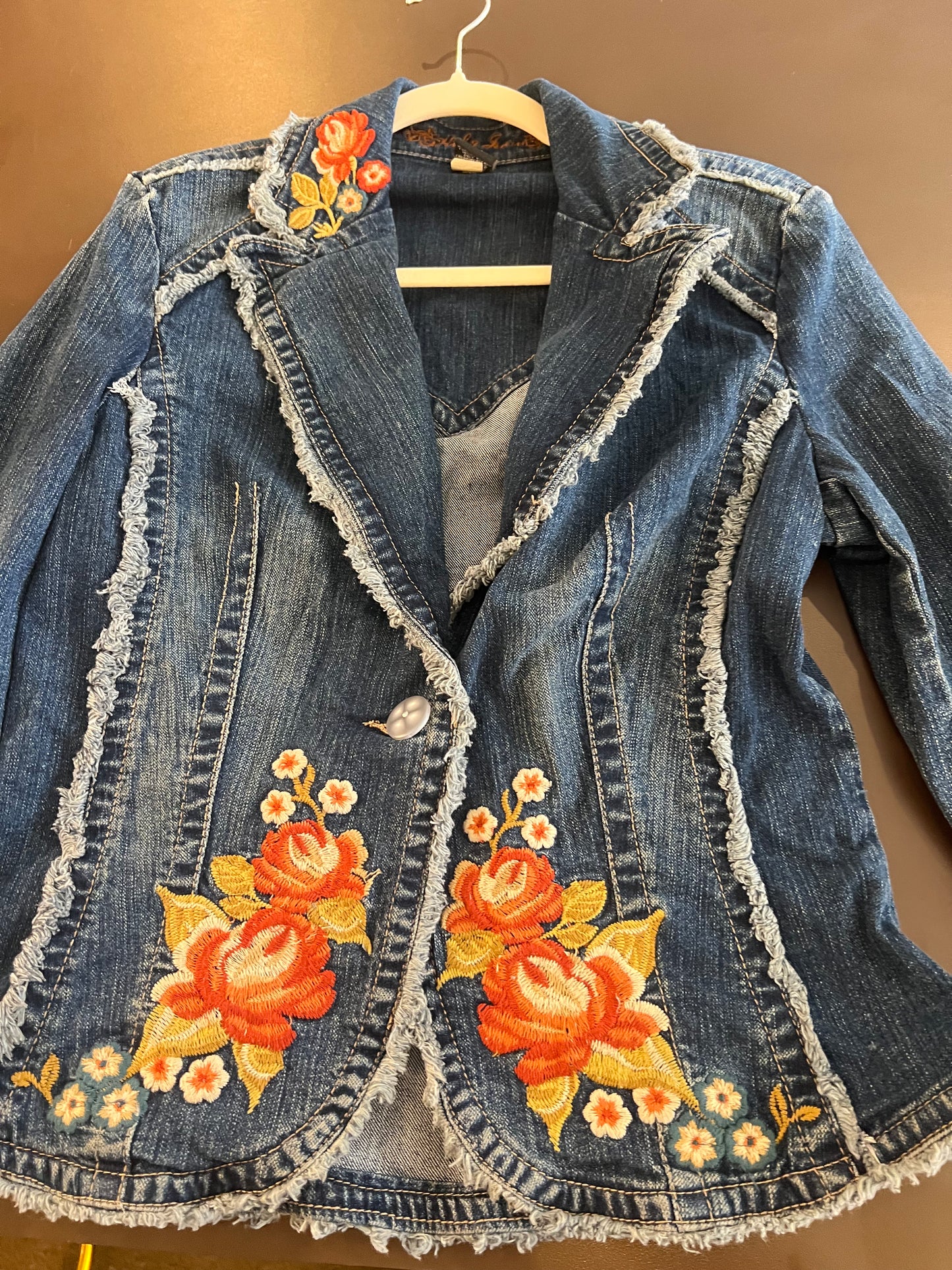 1990s/2000s Kikit Jeans Embroidered Jean Jacket