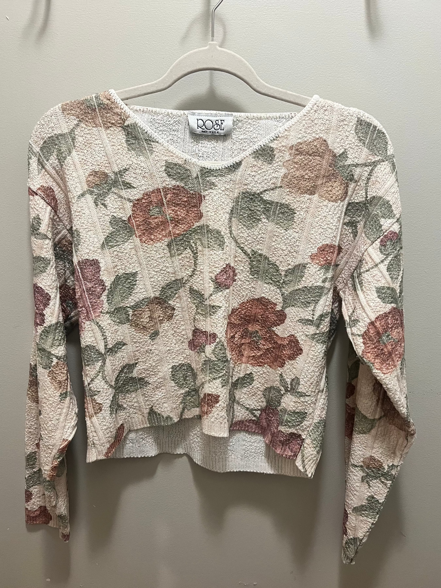 1990s Rose Floral Sweater