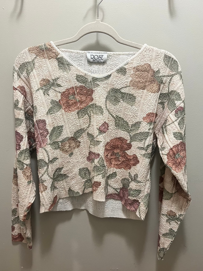 1990s Rose Floral Sweater