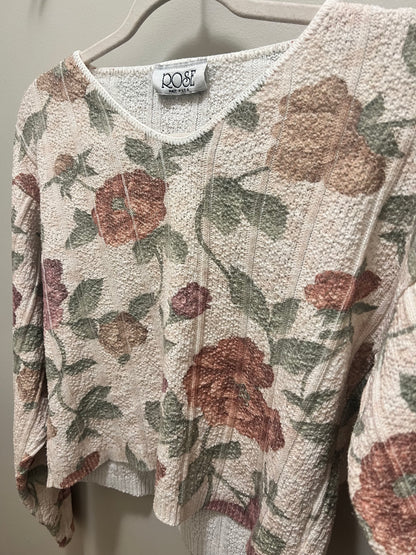 1990s Rose Floral Sweater