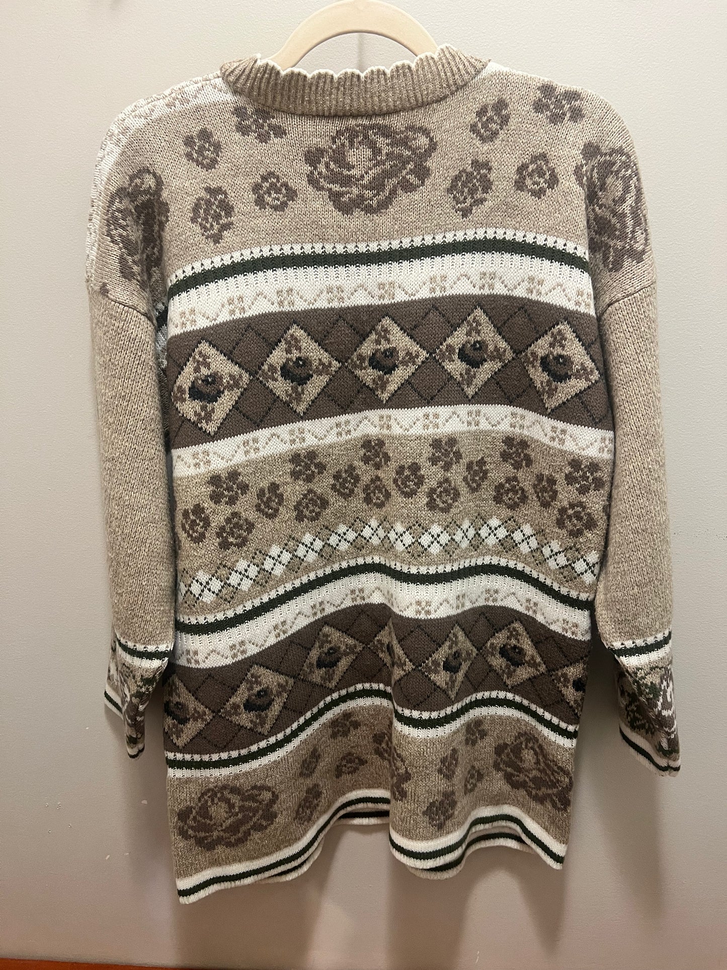 1980s/90s Private Eyes Floral Pattern Sweater