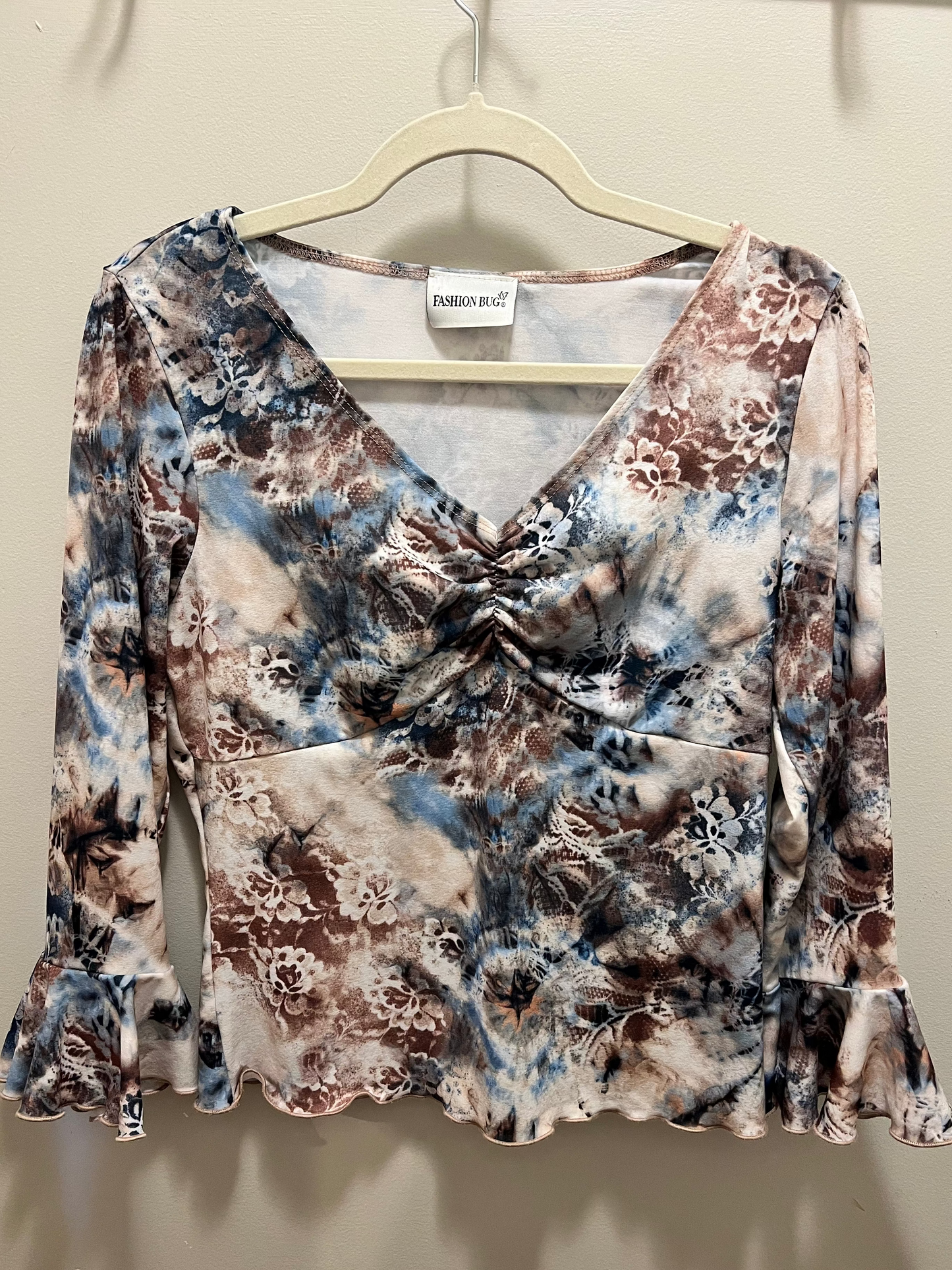 1990s Fashion Bug Ruffle Sleeve Top