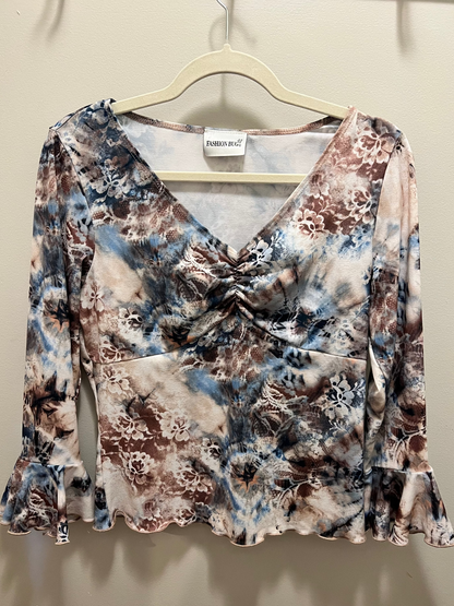 1990s Fashion Bug Ruffle Sleeve Top