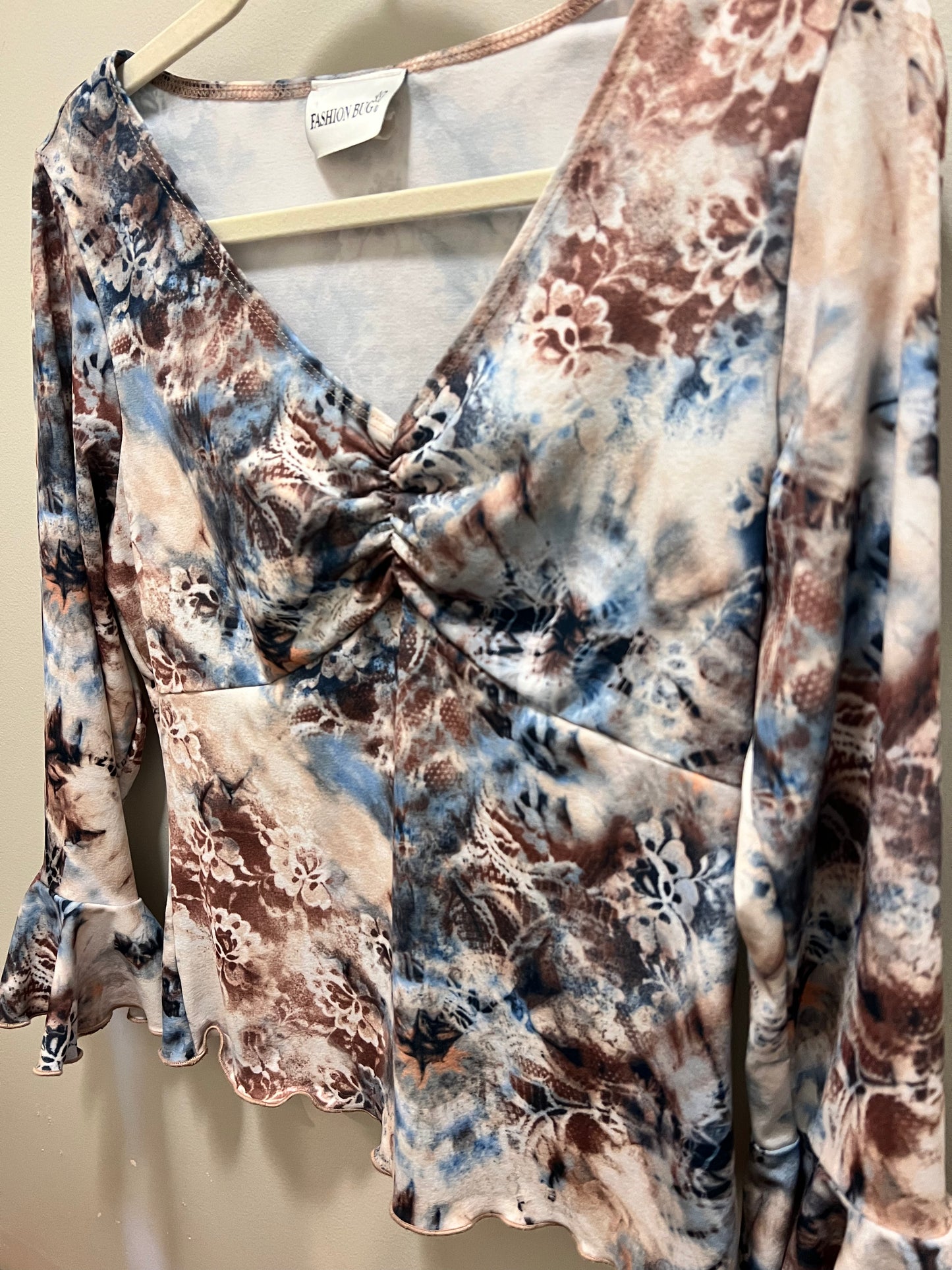 1990s Fashion Bug Ruffle Sleeve Top