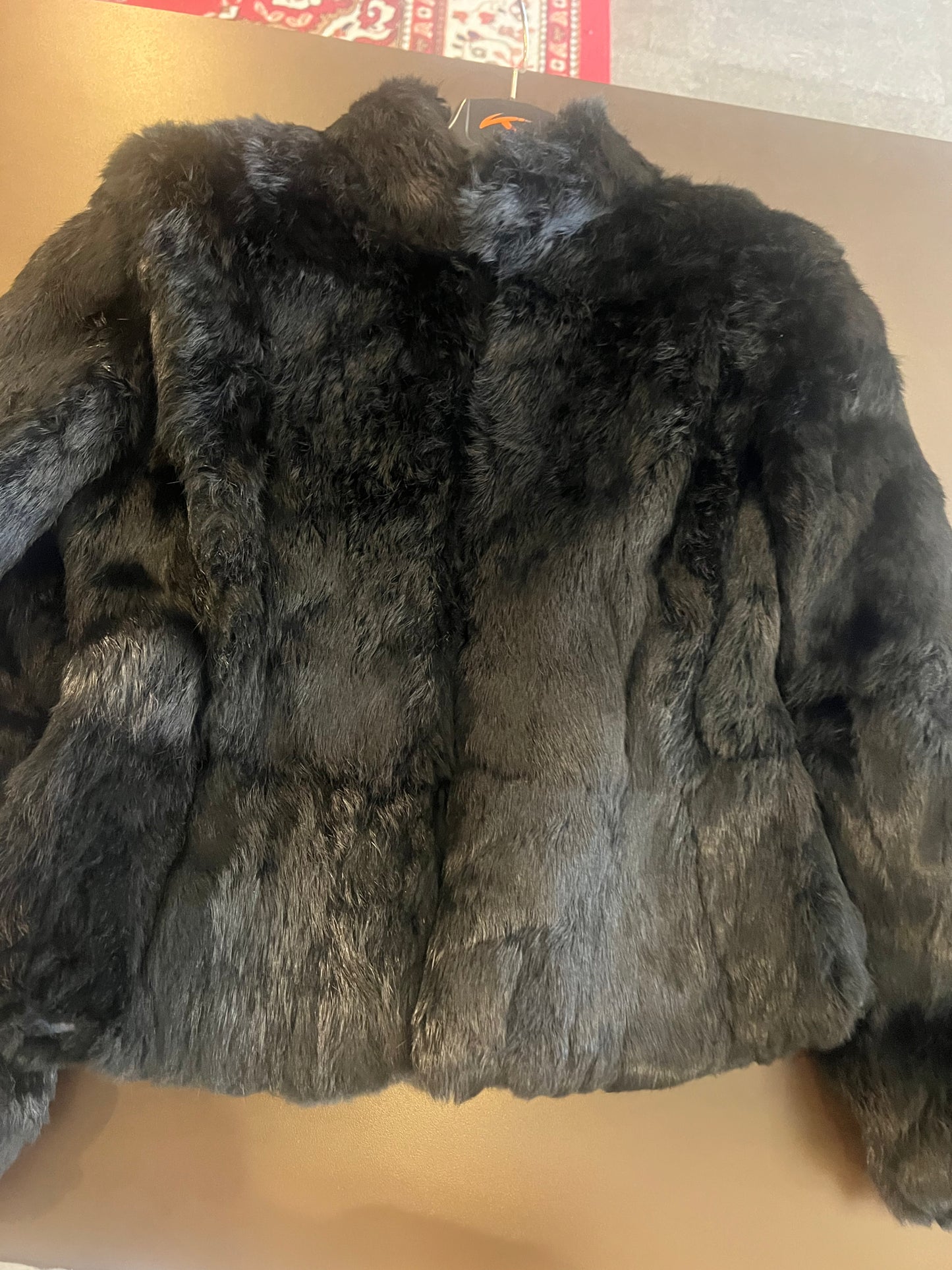 1980s Black Rabbit Fur Coat