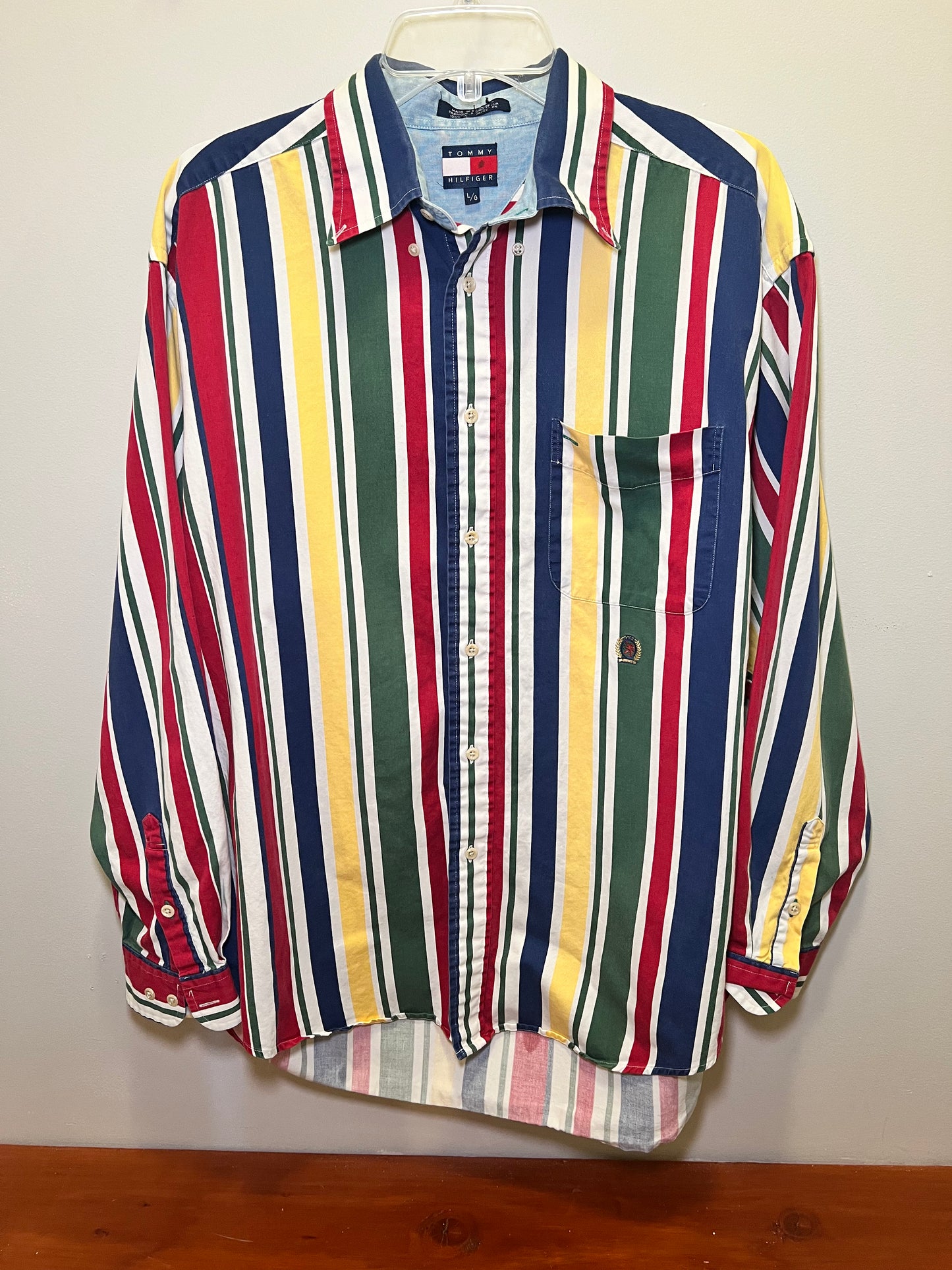 1990s Tommy Hilfiger Stripe Button Down Shirt
