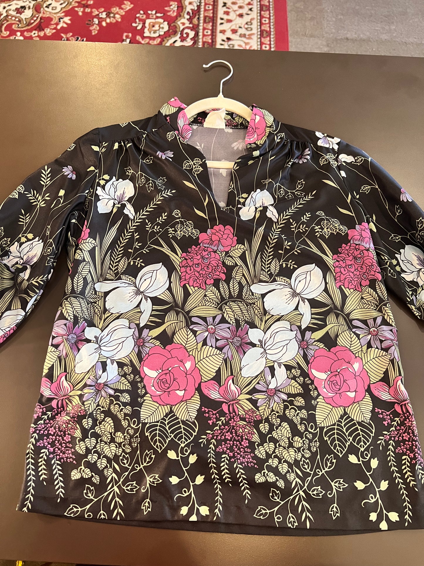 1970s Floral Blouse