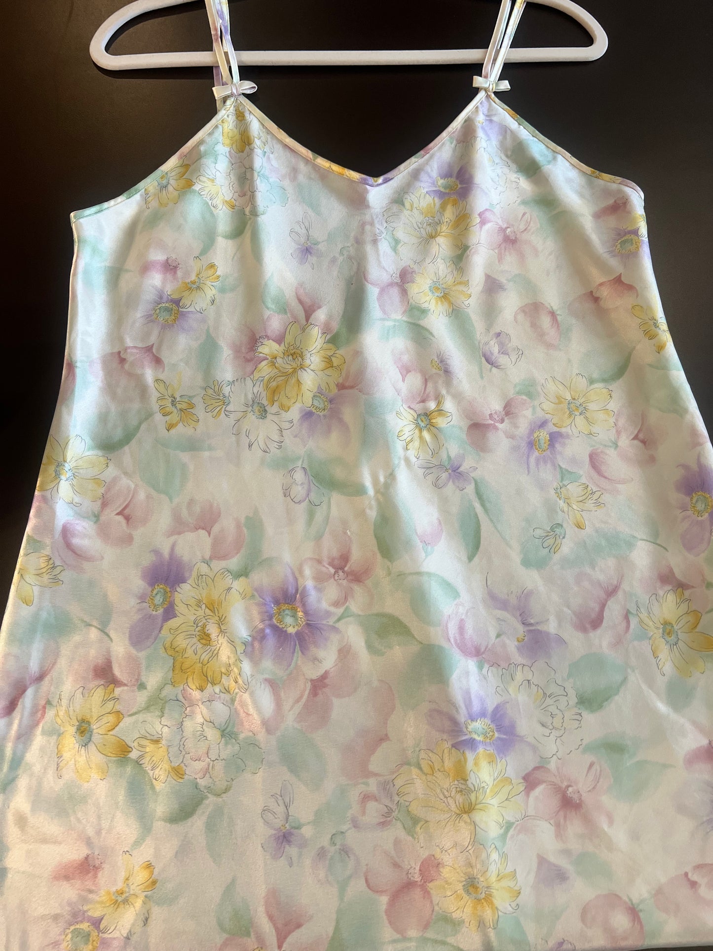 1990s Dentelle Pastel Floral Slip Dress