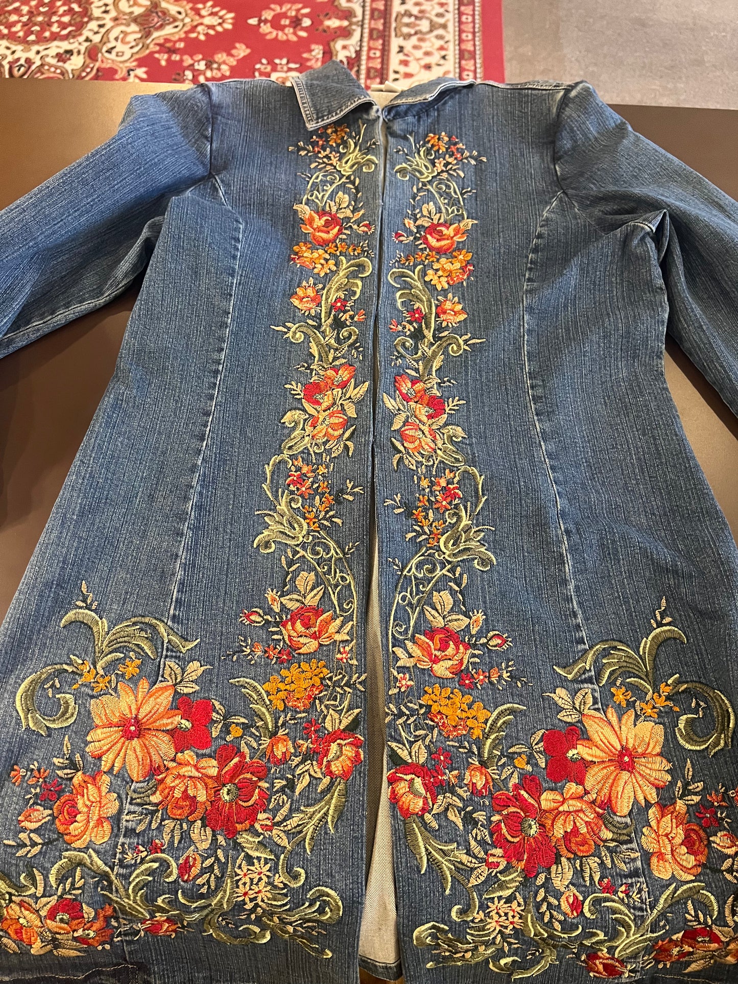 1990s/2000s Dress Barn Embroidered Denim Coat