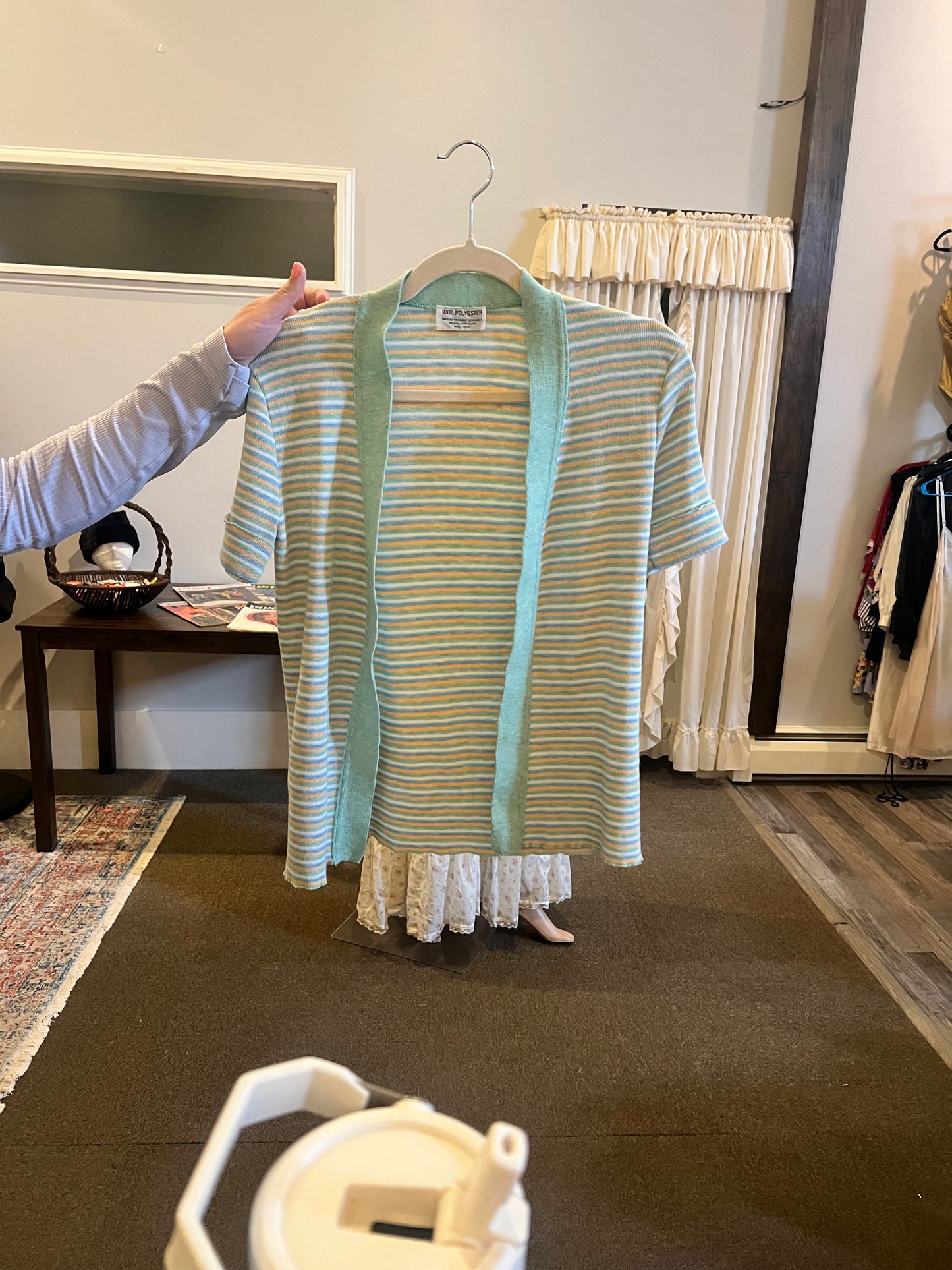60s/70s Stripe Short Sleeve Cardigan