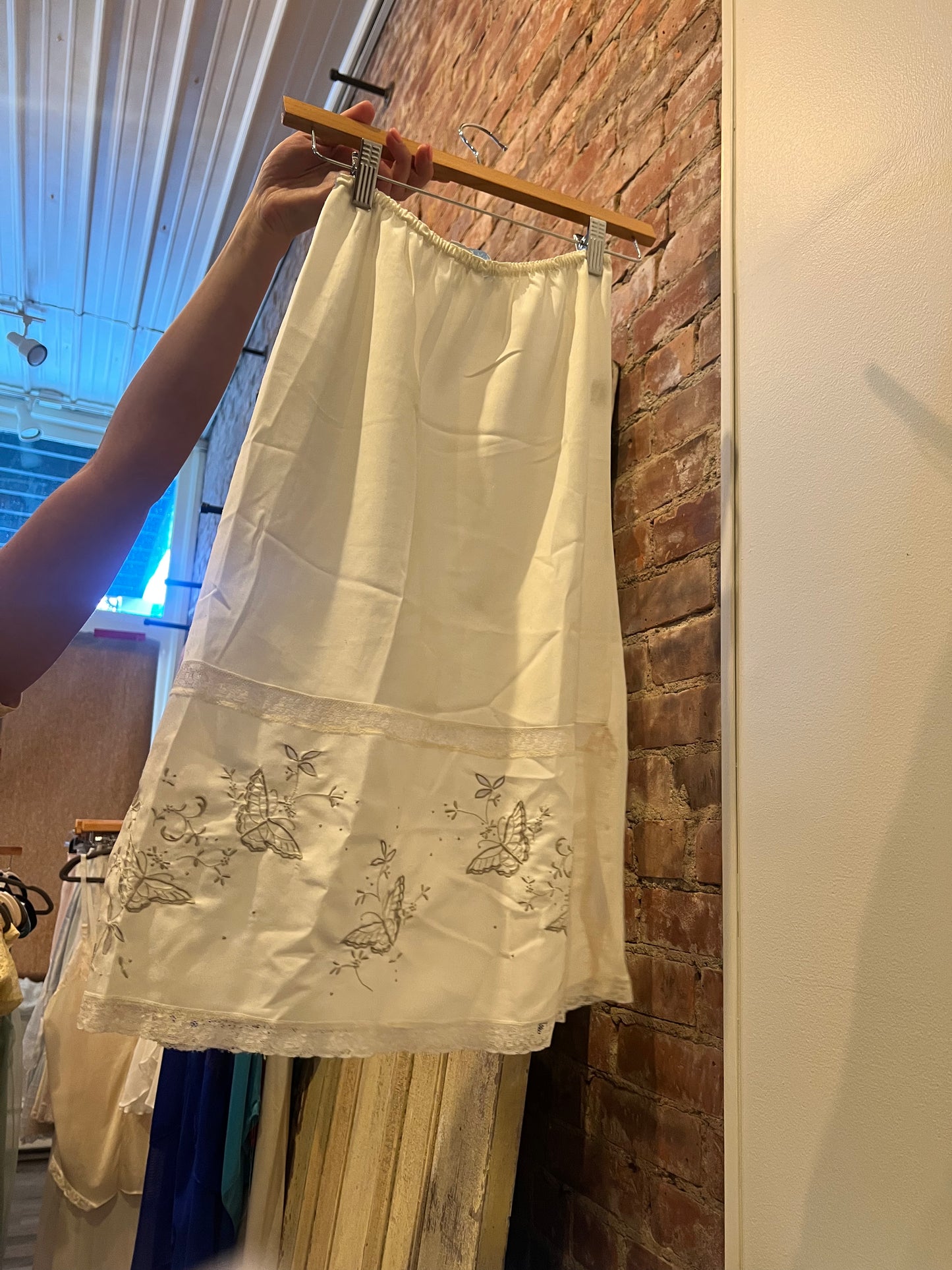 70s Bert Yelin Butterfly Gold Slip Skirt