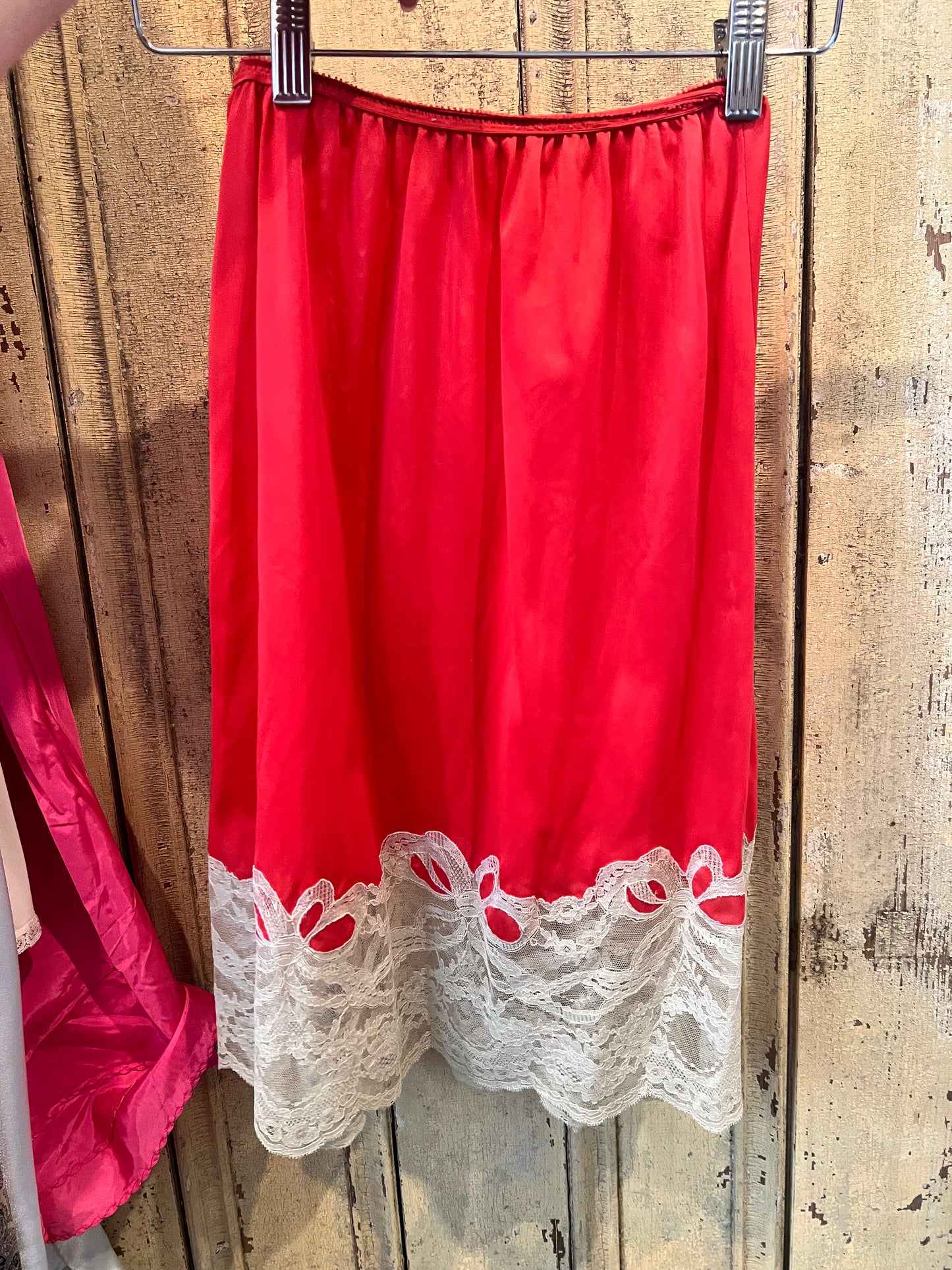 50s George Hatab Red Slip Skirt
