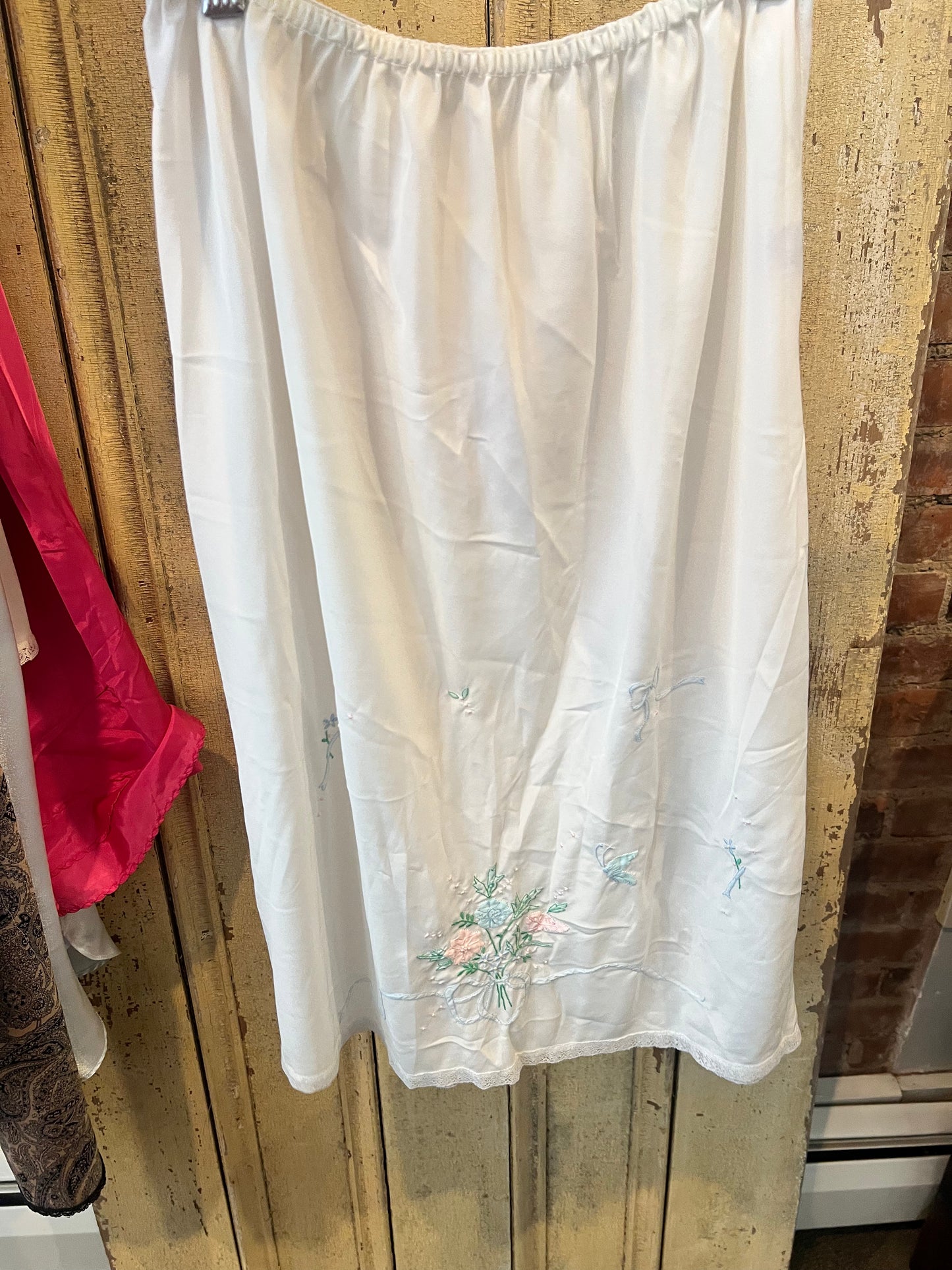 60s Floral Detail Slip Skirt