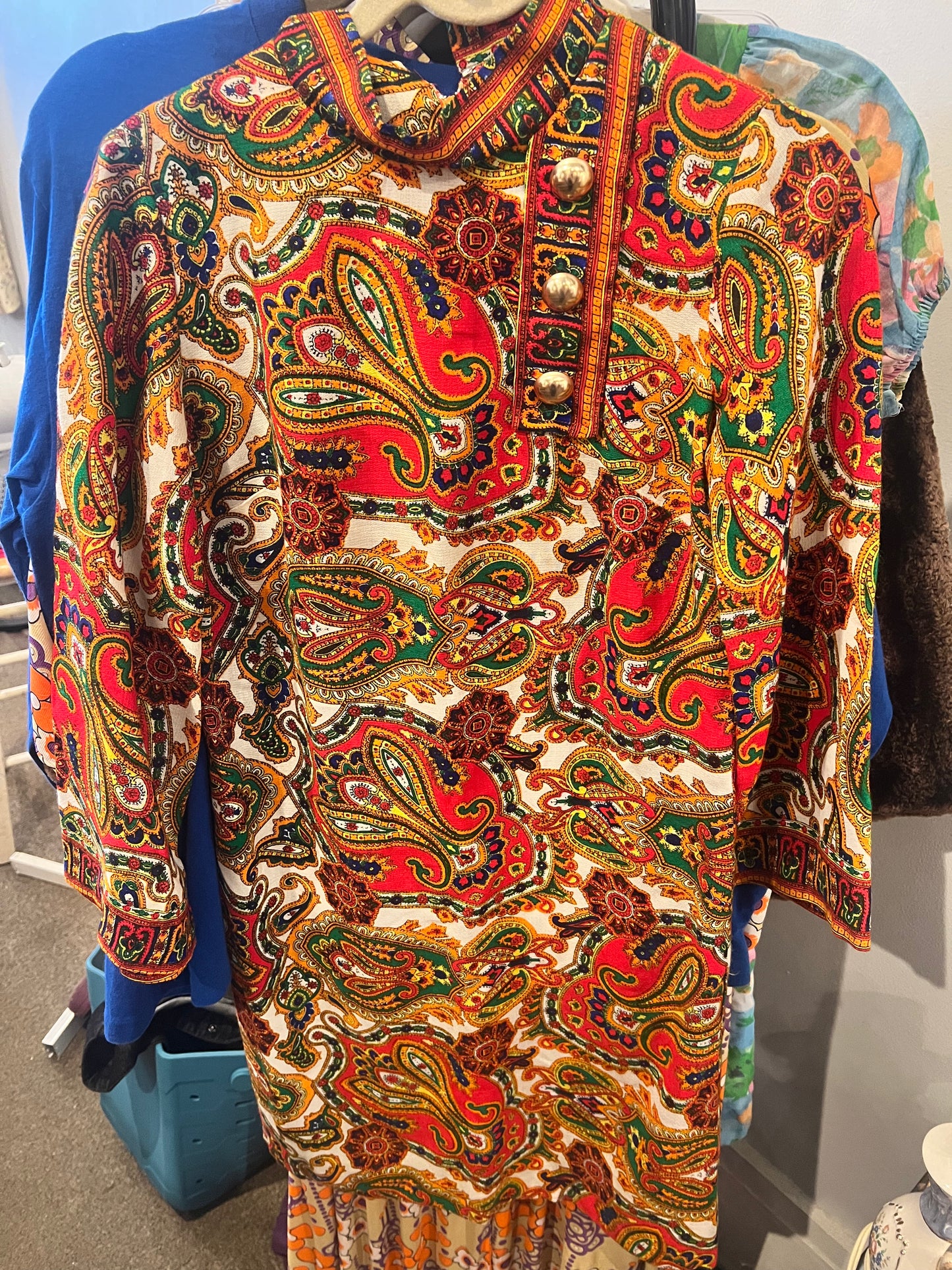 1960s/70s Bright Paisley Dress