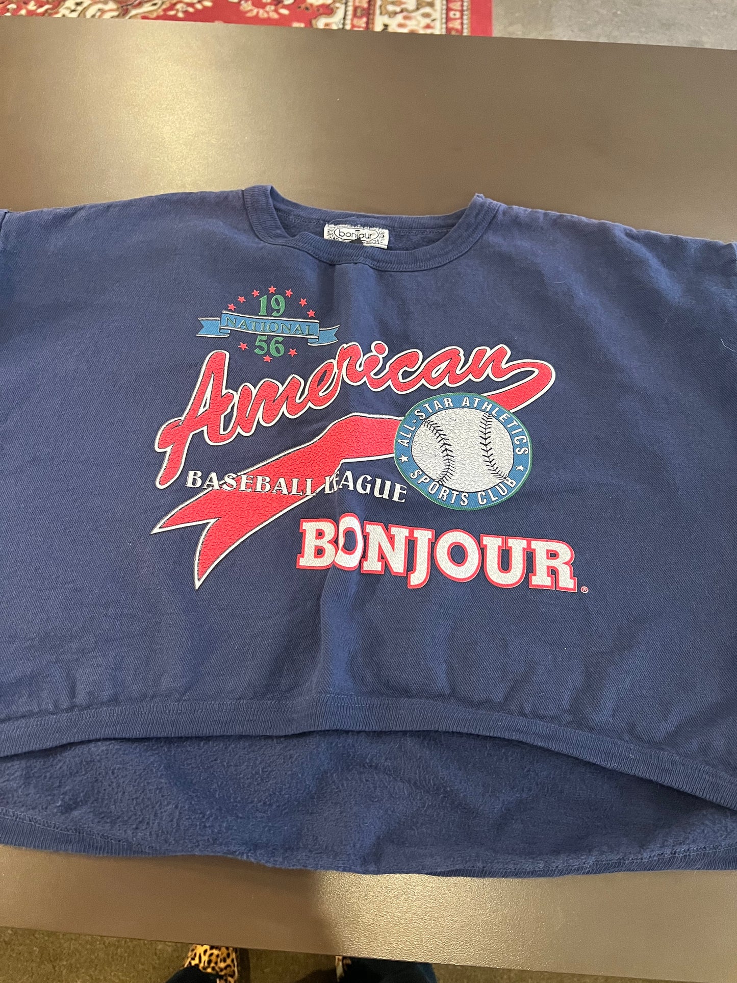 1980s/90s Bonjour Baseball Cropped Tee