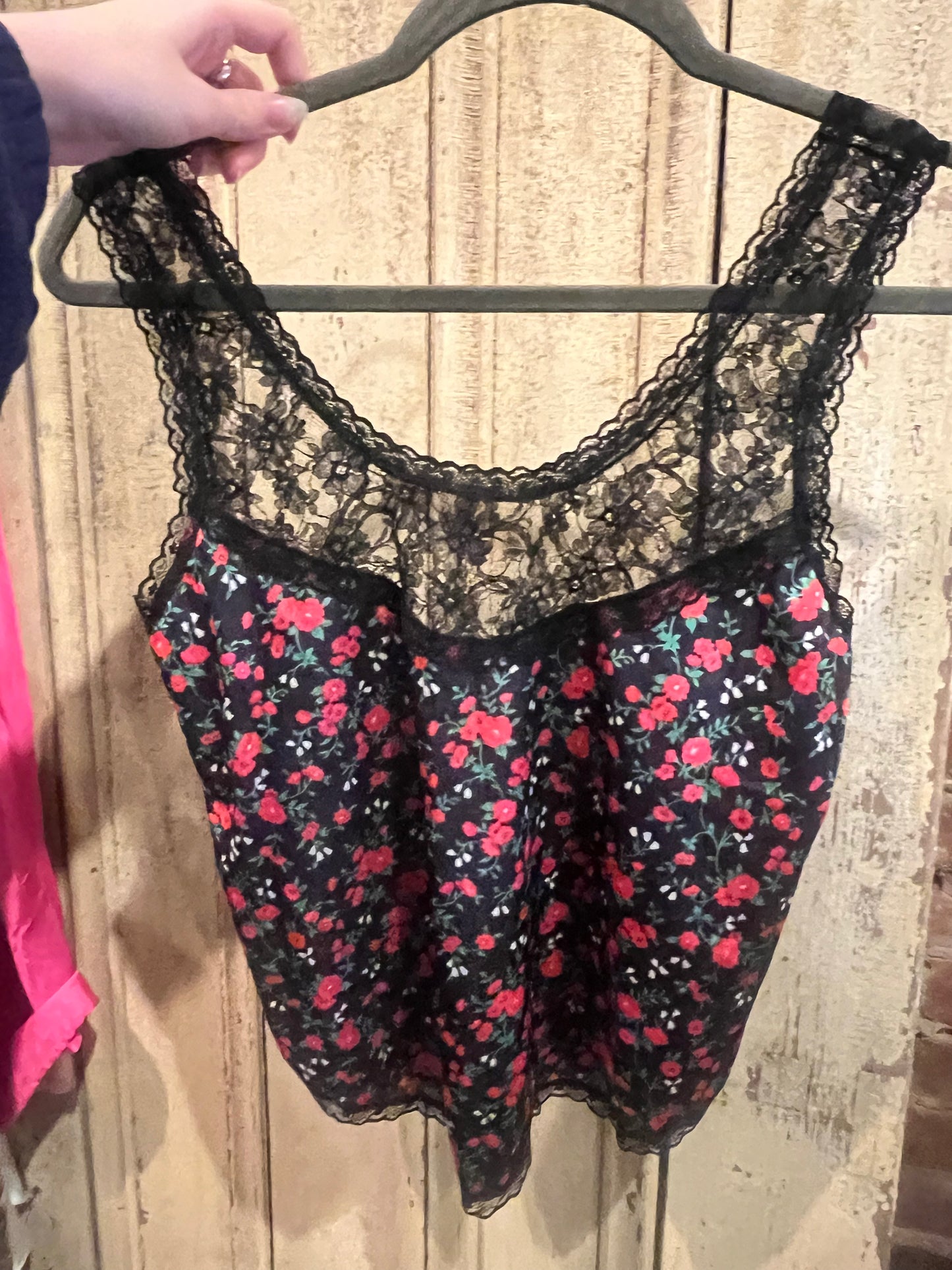 80s Ashley Taylor Floral Lace Tank