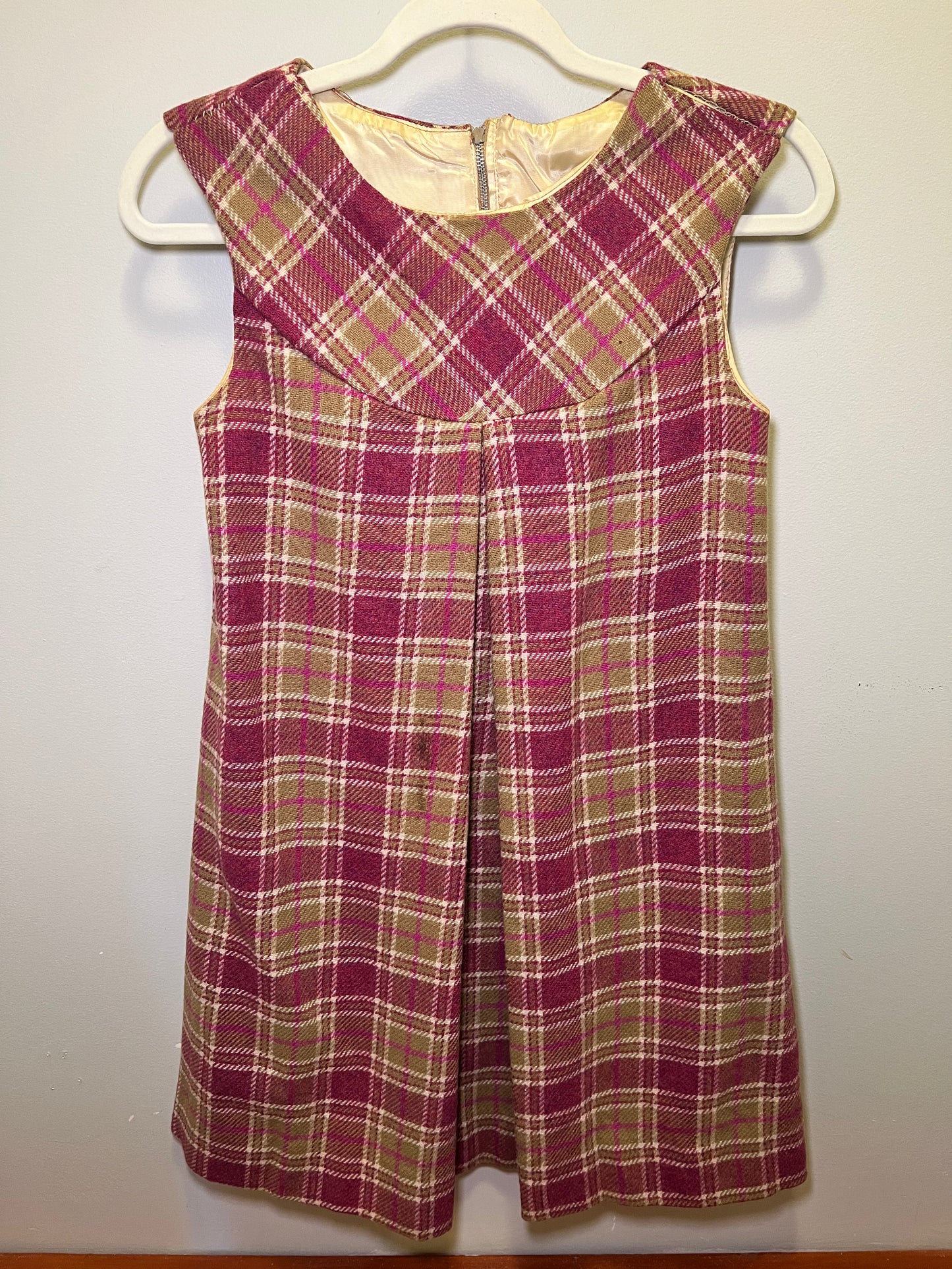 1960s Wool Plaid Mod Dress