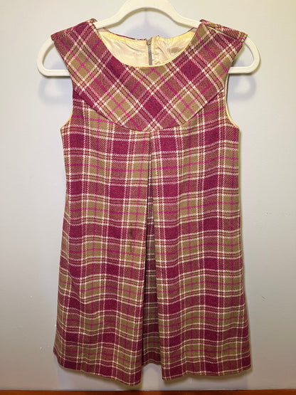 1960s Wool Plaid Mod Dress