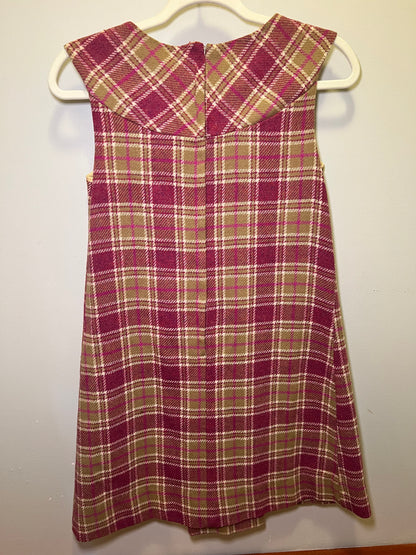 1960s Wool Plaid Mod Dress