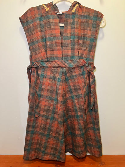 1970s Plaid Dress w/ Hood