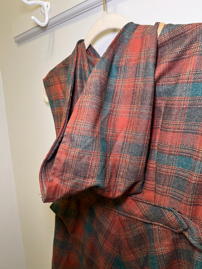 1970s Plaid Dress w/ Hood
