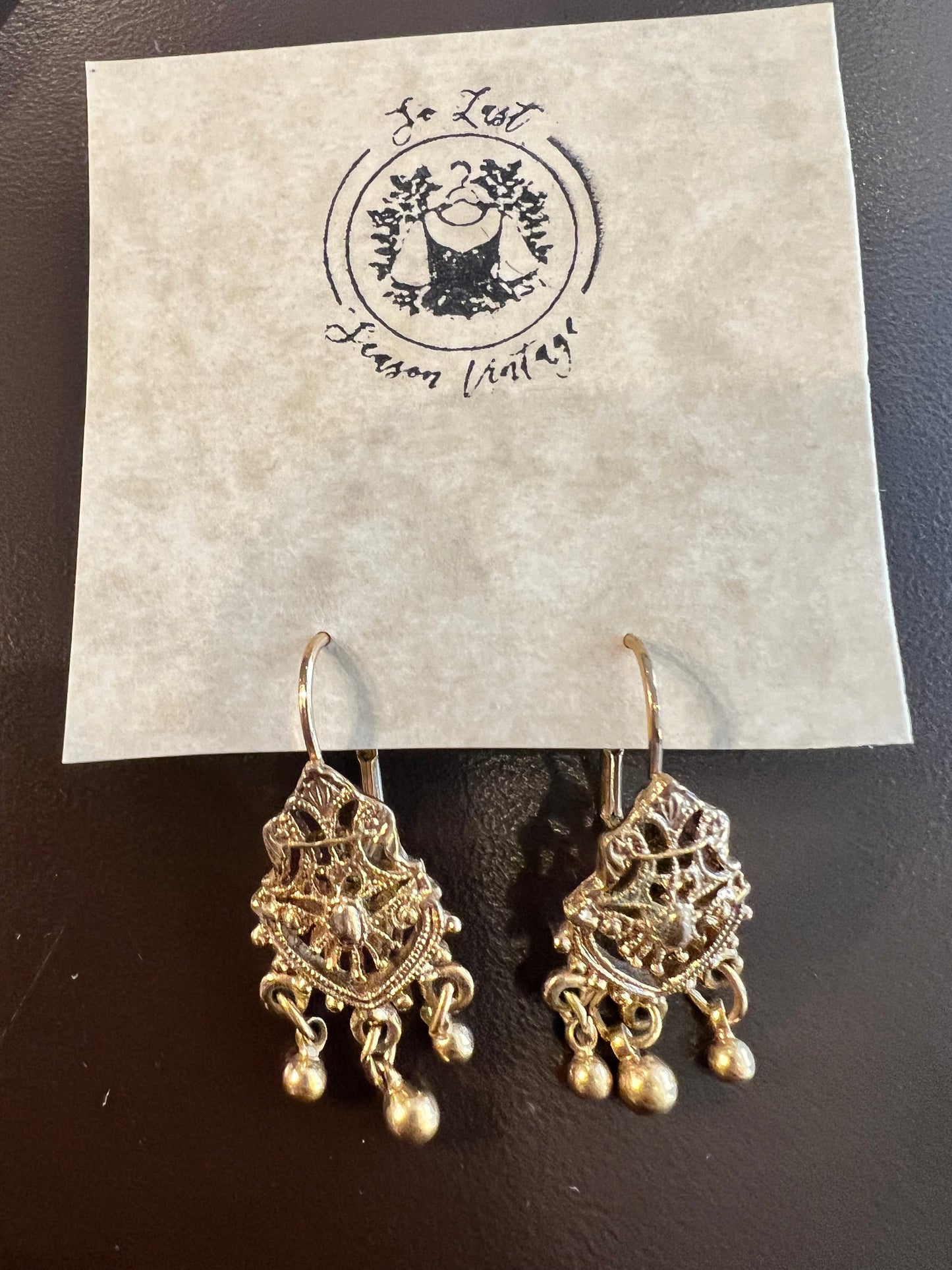 Vintage Filigree Dangle Earrings
