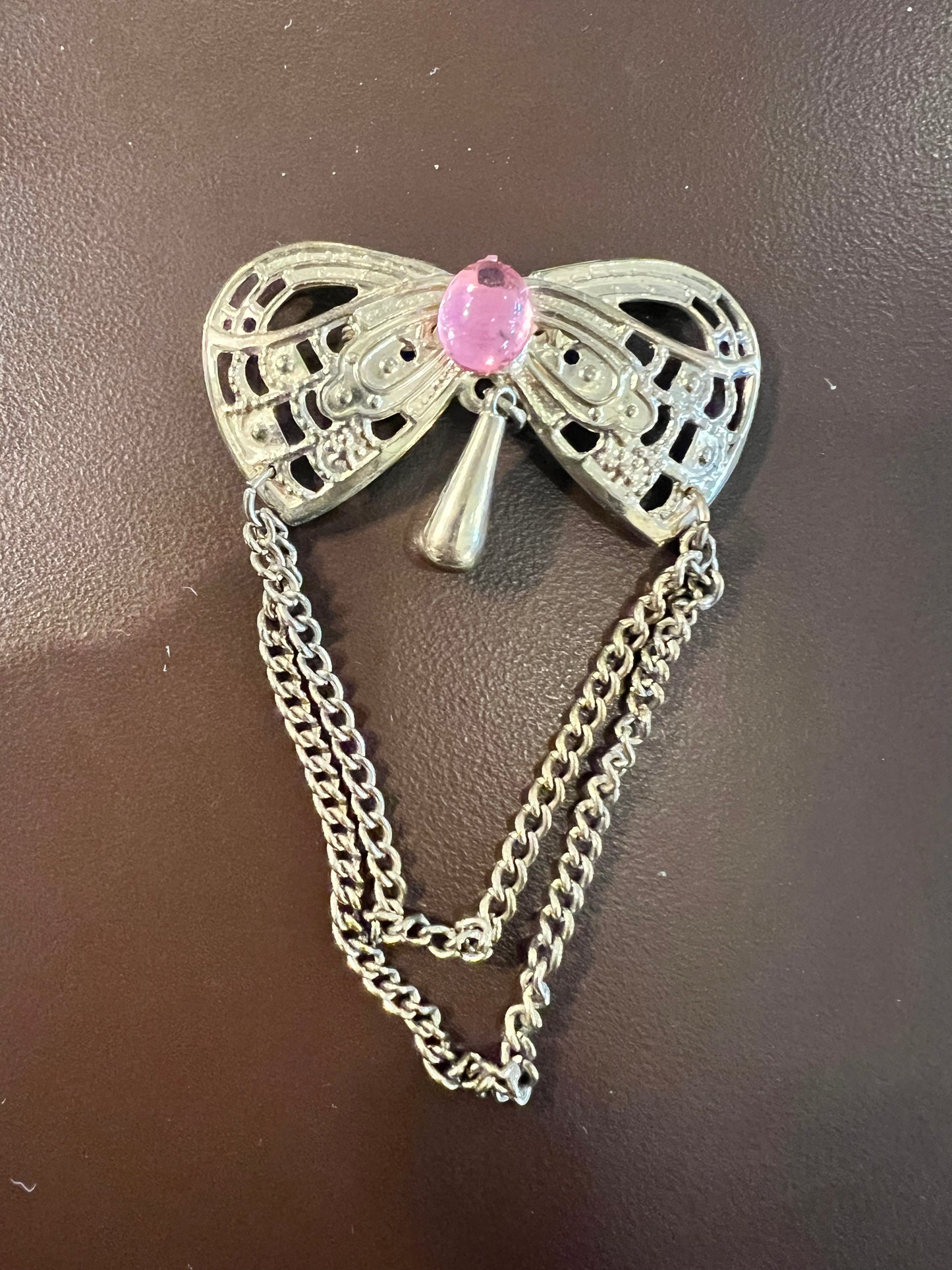 Vintage Brooch with Draped Chain