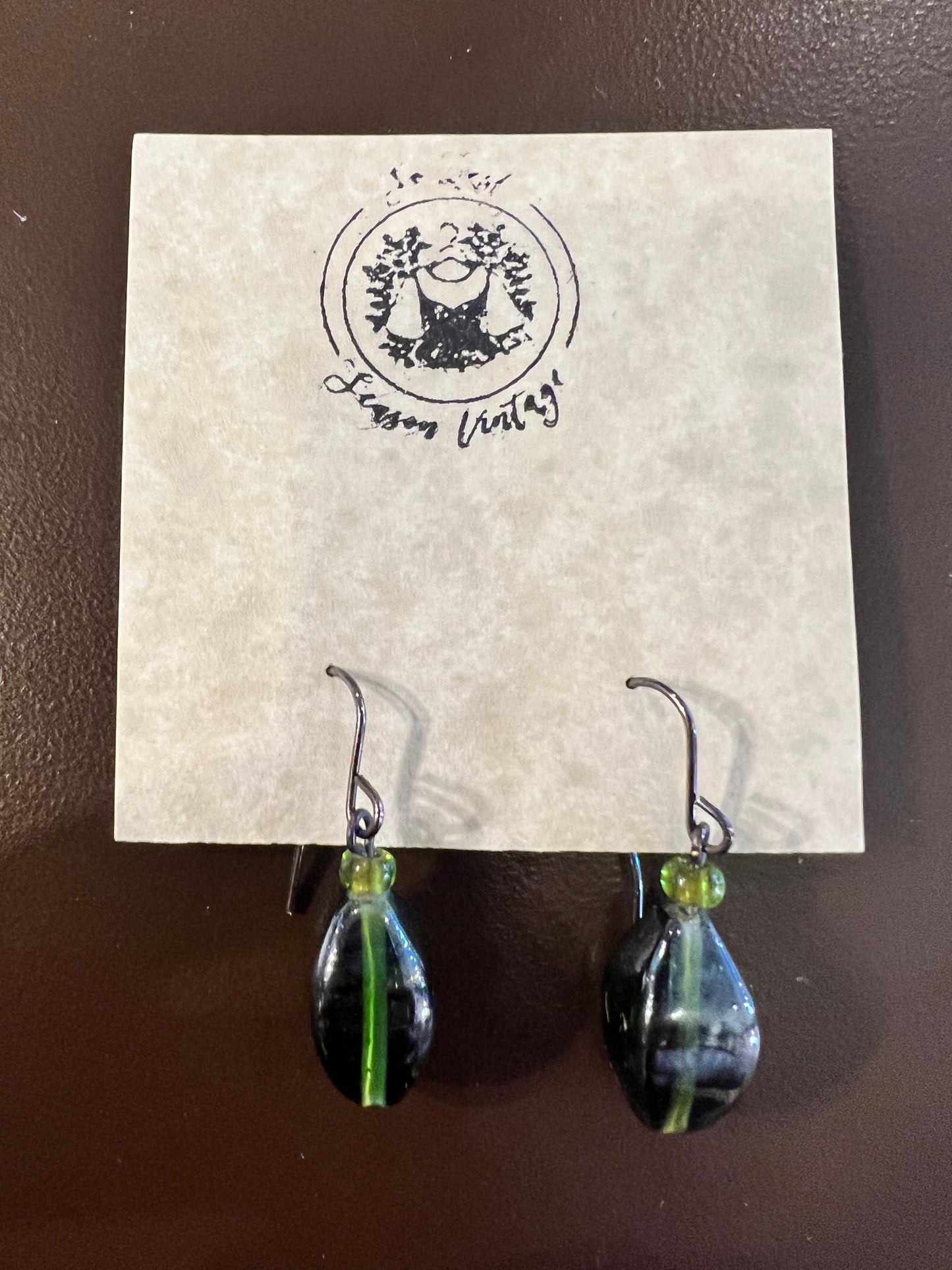 Vintage Glass Bead Drop Earrings