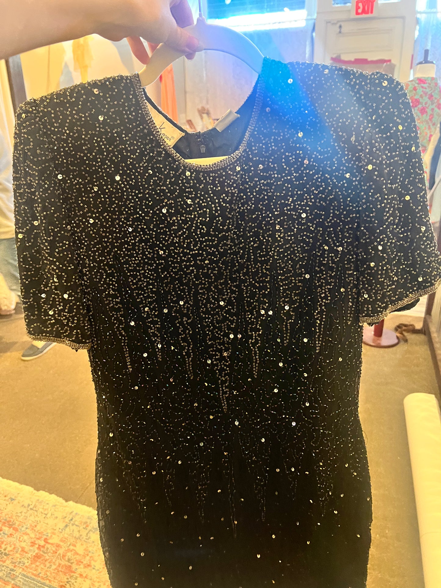 80s Laurence Kazar Beaded Dress