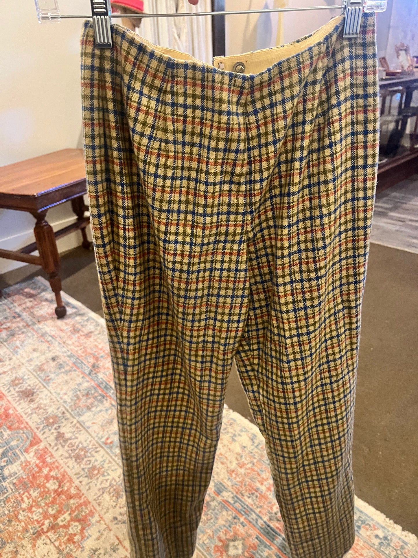 60s/70s Ladybug Plaid Pants