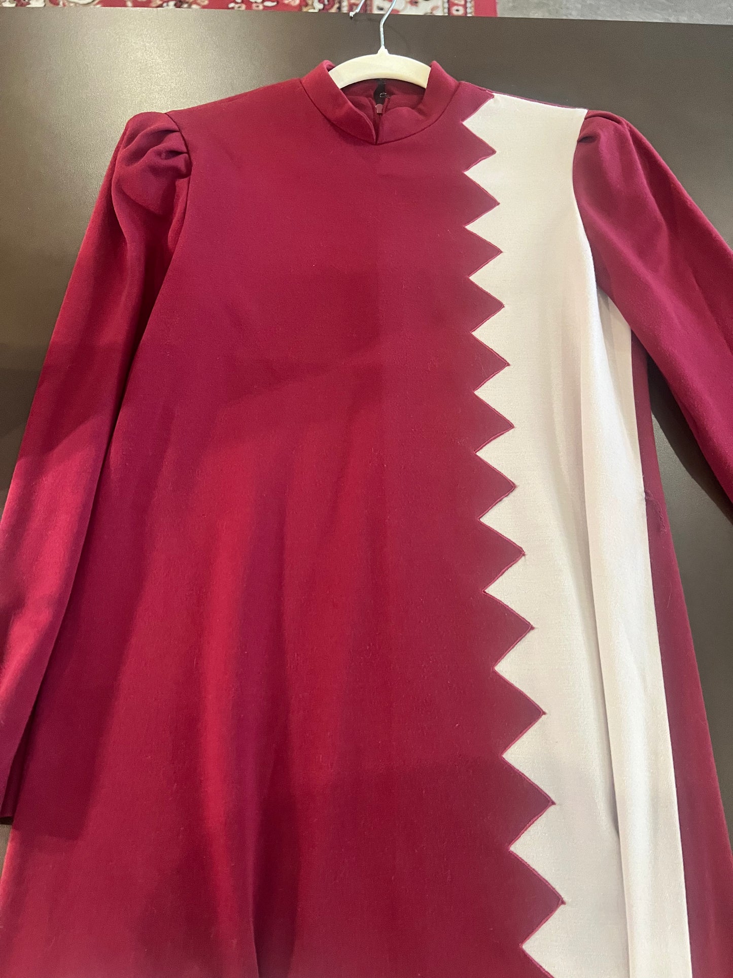 1970s Cora's Closet Zig Zag Design Dress