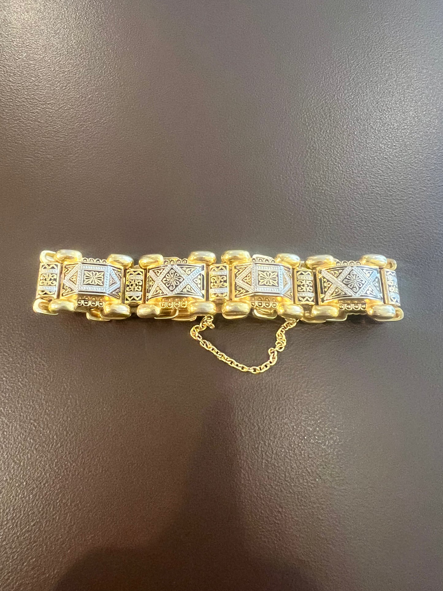 1950s/60s Damascene Gold Plated Bracelet