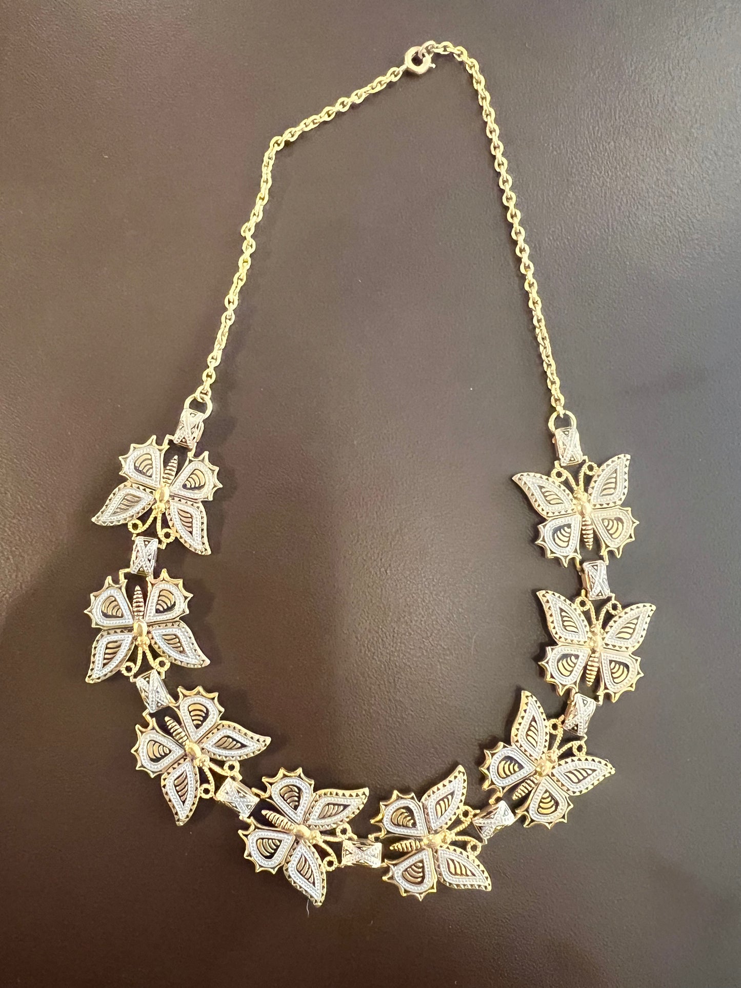 1950s/60s Spain Butterfly Damascene Necklace