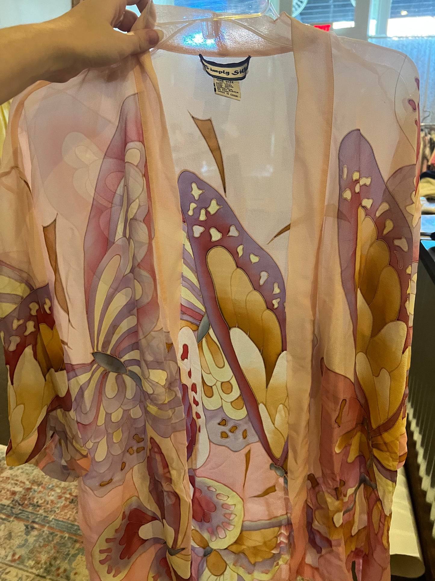 80s Simply Silk Butterfly Kimono Robe