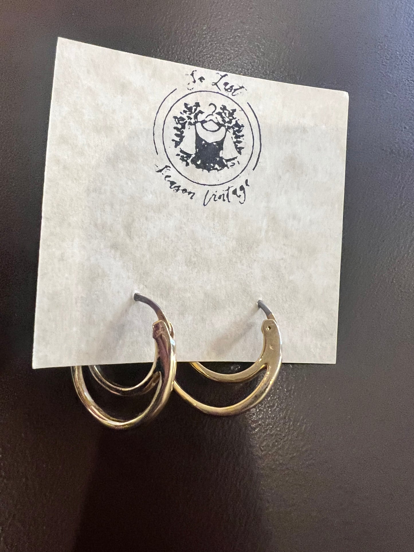 Vintage Double Loop Hoop Earrings