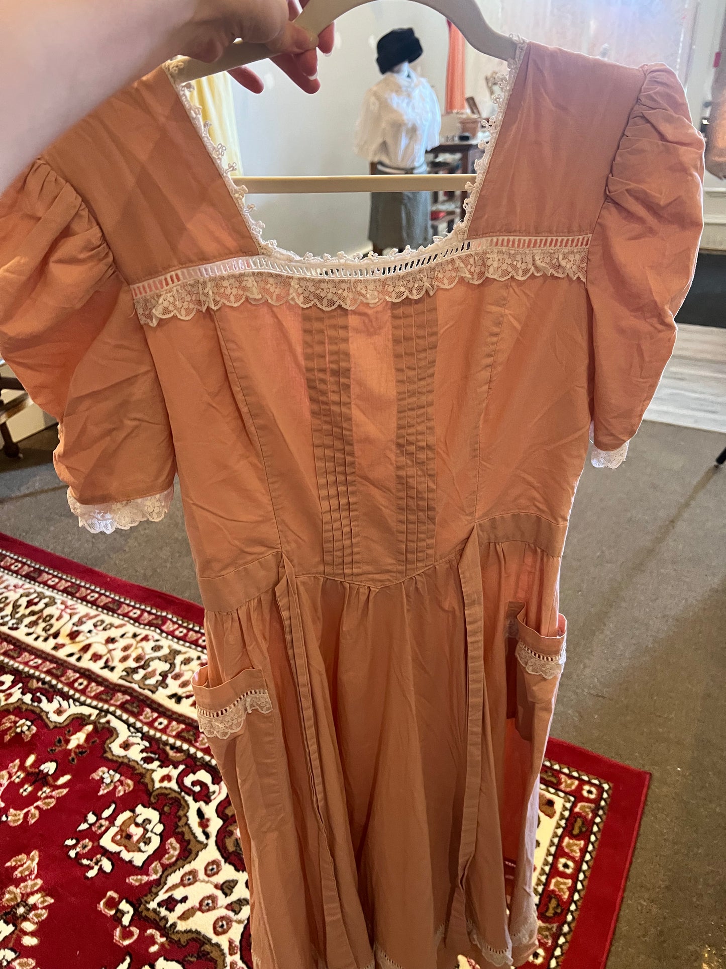 70s Lace Accent Gunne Sax Dress