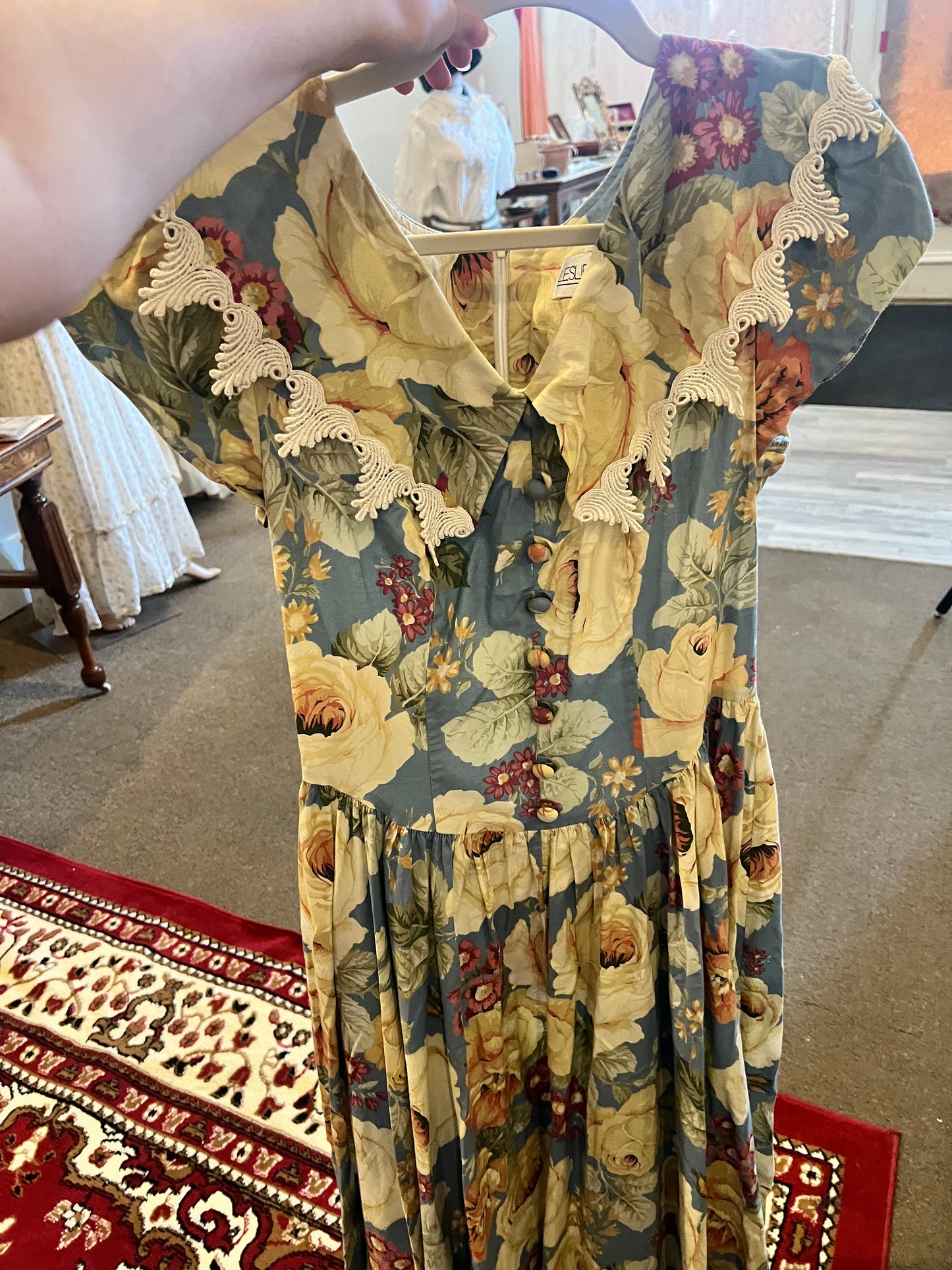 80s Leslie Lucks Floral Dress