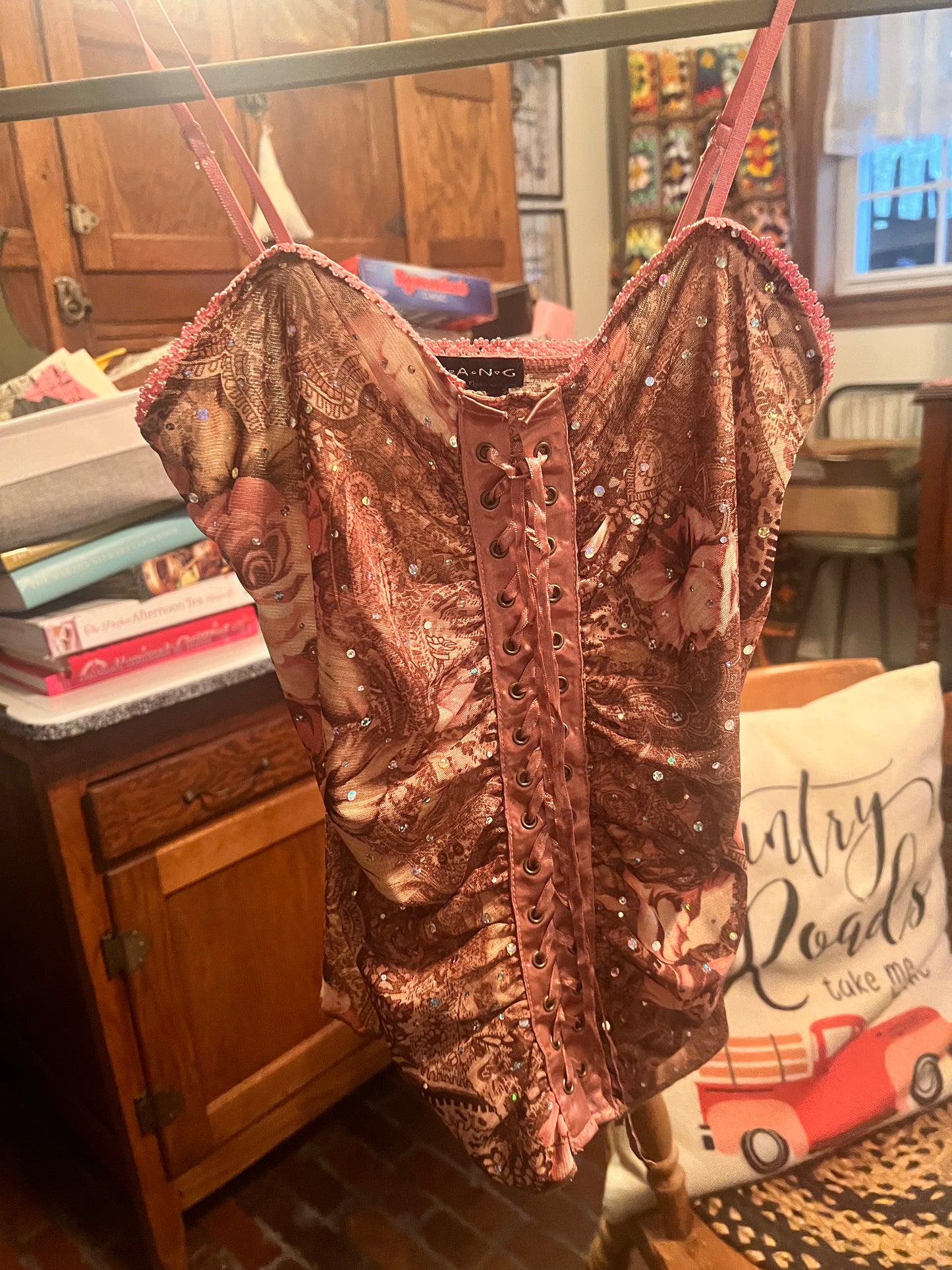 2000s Fang Corset Style Top