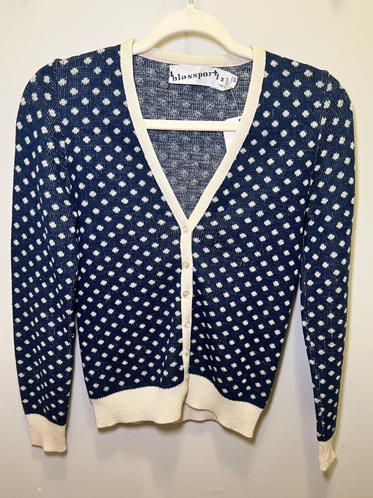 1970s Blassport Polka Dot Cardigan