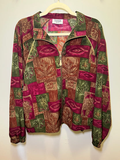 1980s/90s Teddi Patchwork Leaf Print Jacket