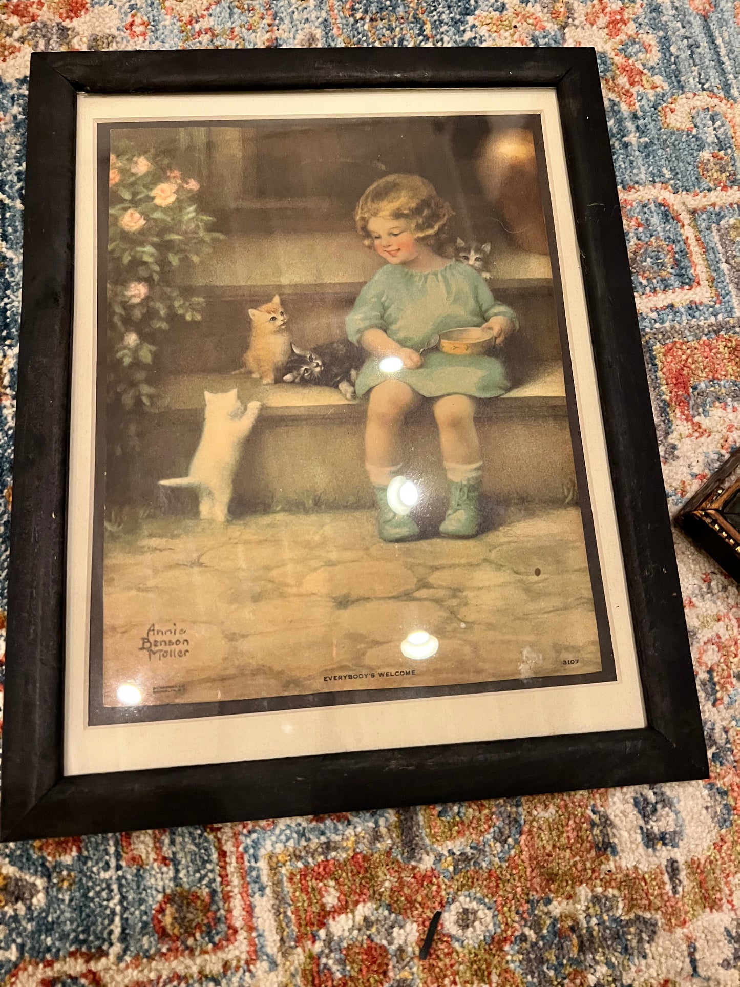 Annie Benson Muller Girl and Cats Print