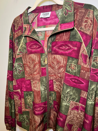 1980s/90s Teddi Patchwork Leaf Print Jacket
