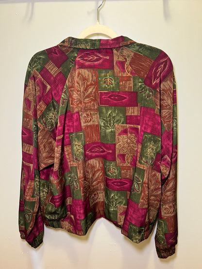 1980s/90s Teddi Patchwork Leaf Print Jacket
