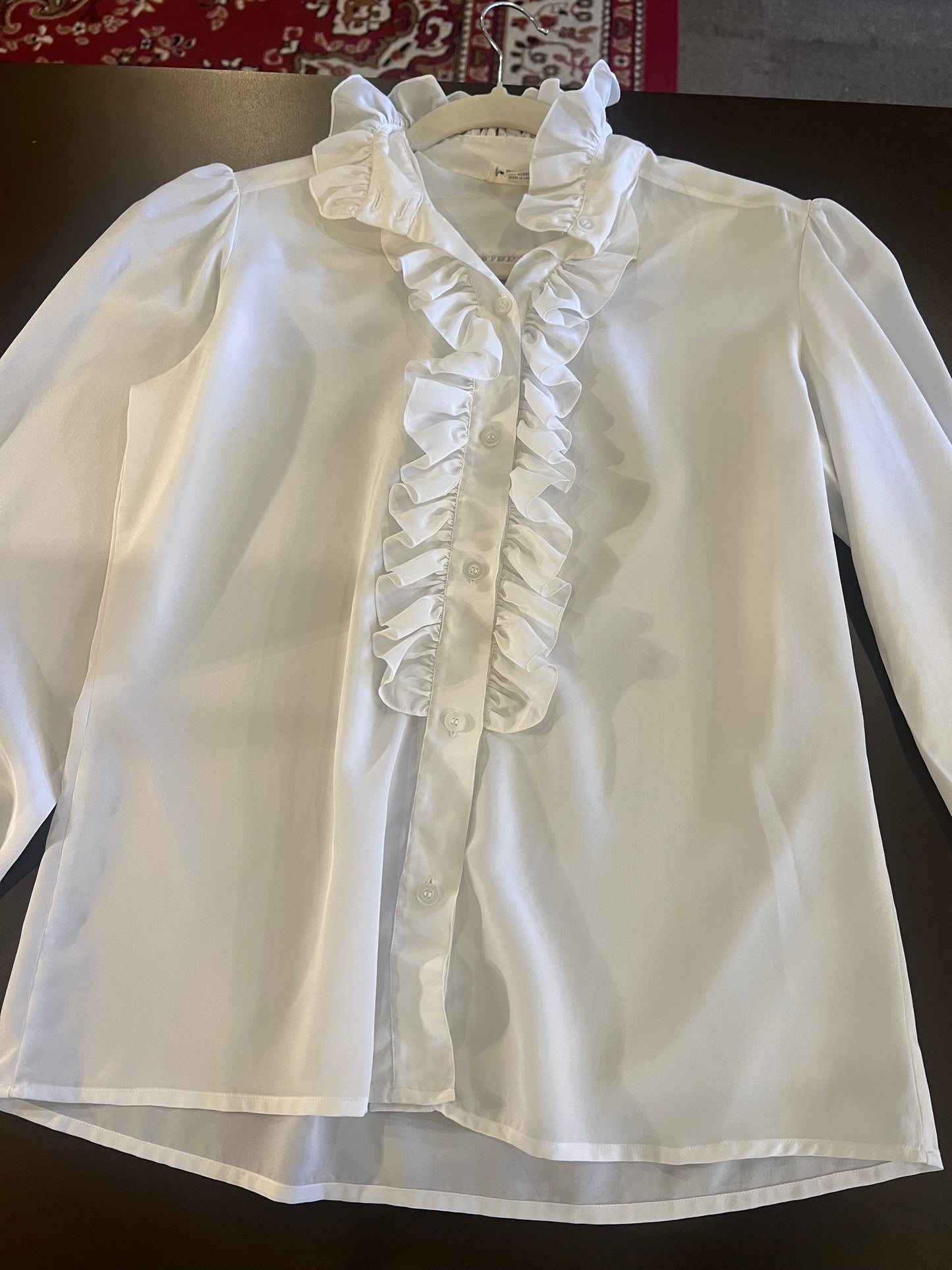 1980s Lloyd Williams Ruffle Placket Blouse