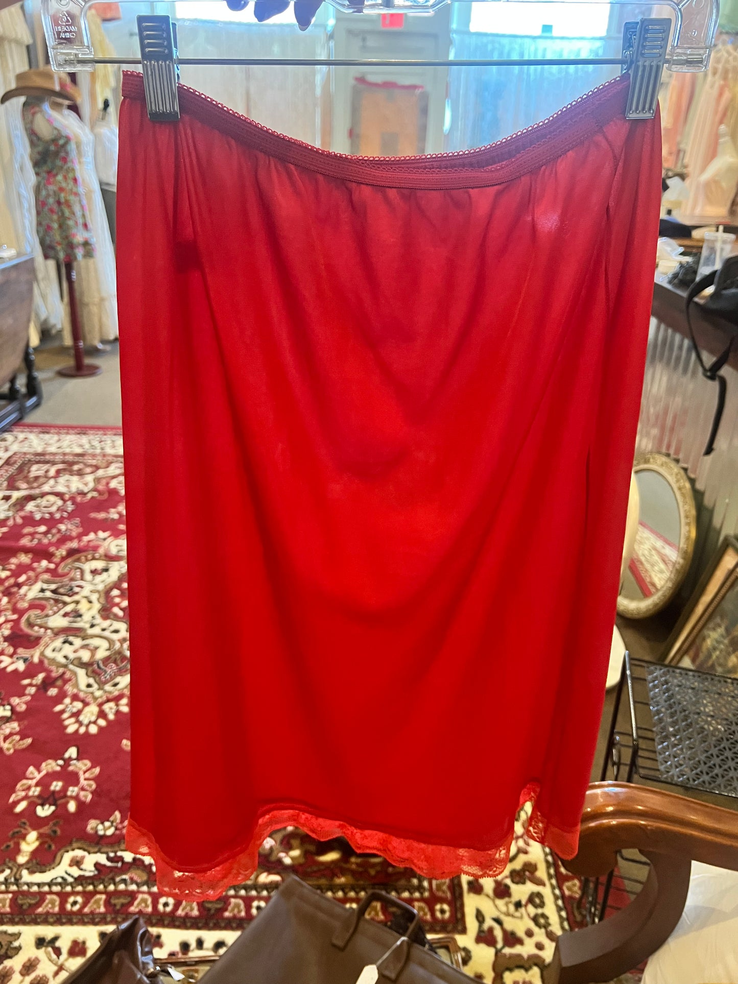 80s/90s Lace Trim Slip Skirt