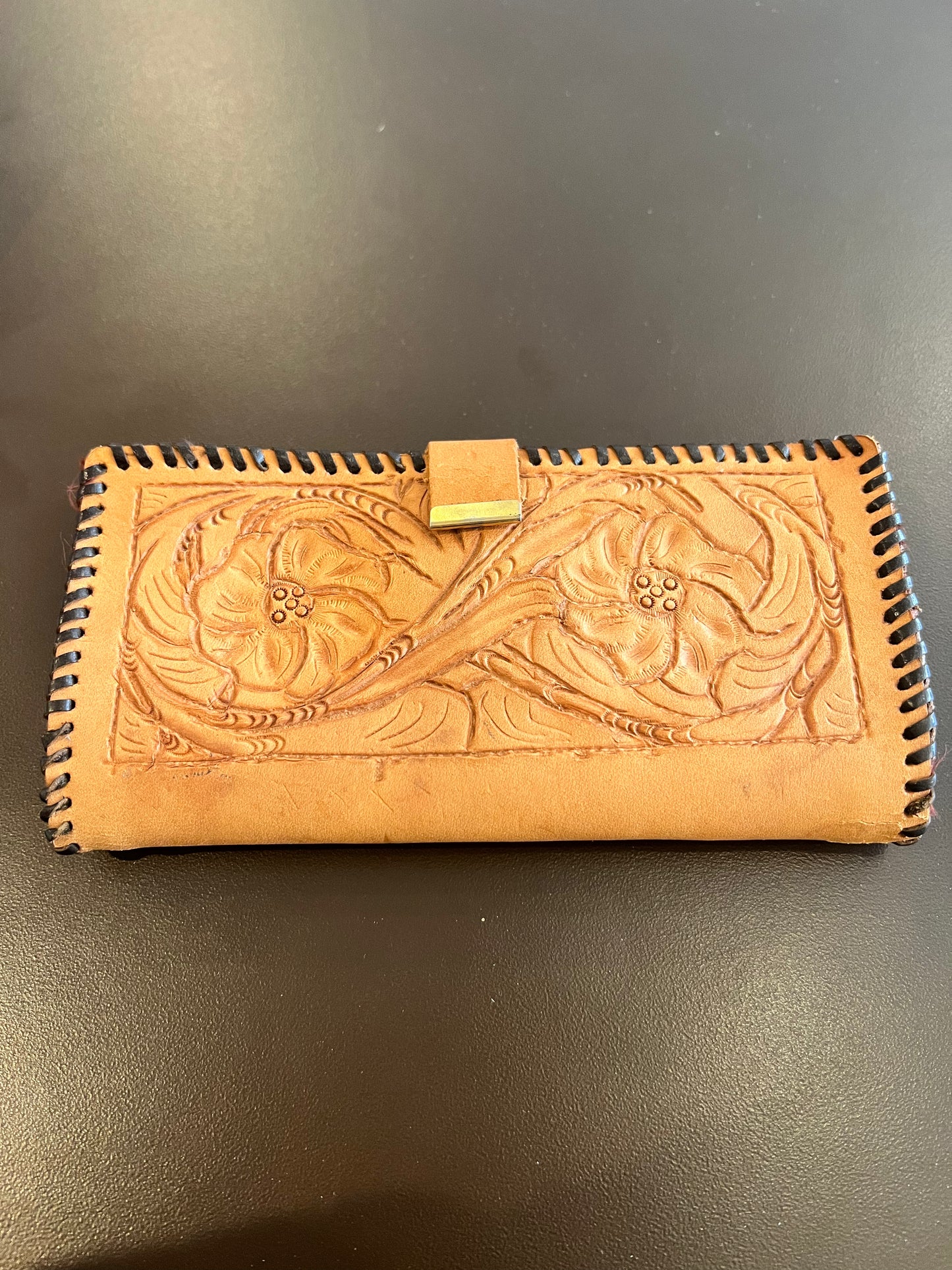 1970s Hand Tooled Leather Wallet