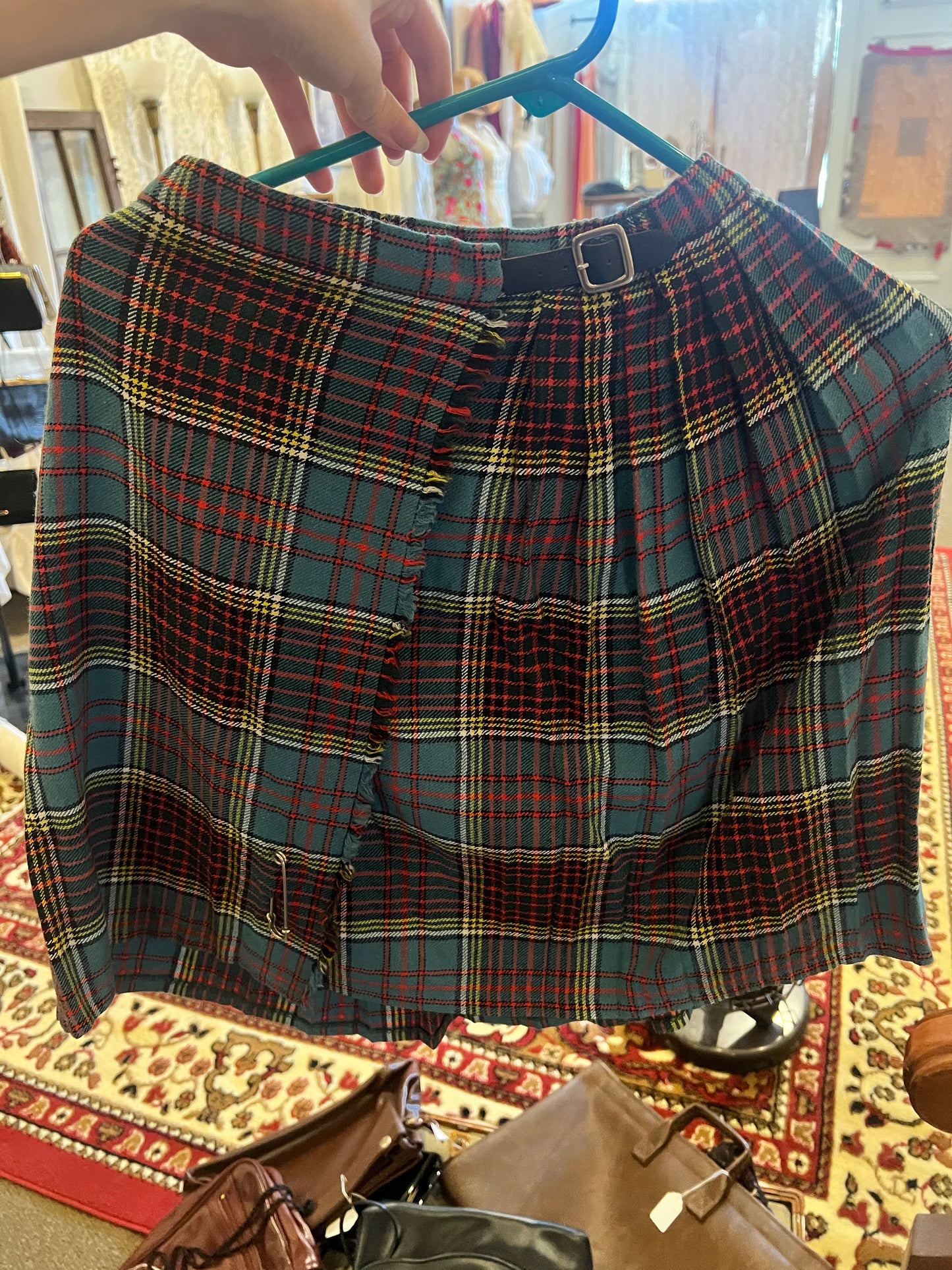 70s/80s St Michael Tartan Plaid Skirt