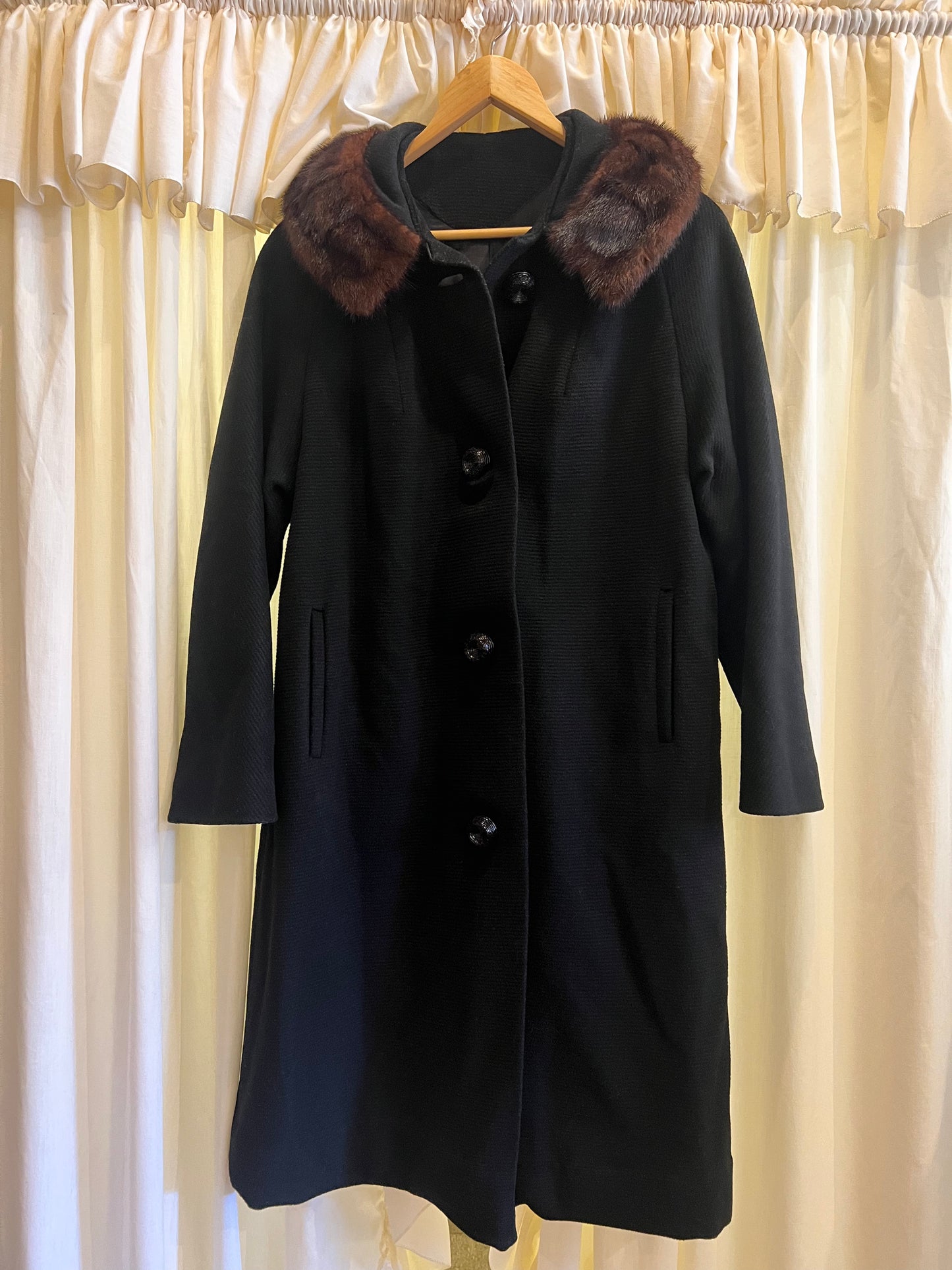 1950s/60s Union Made Coat w/ Mink Collar